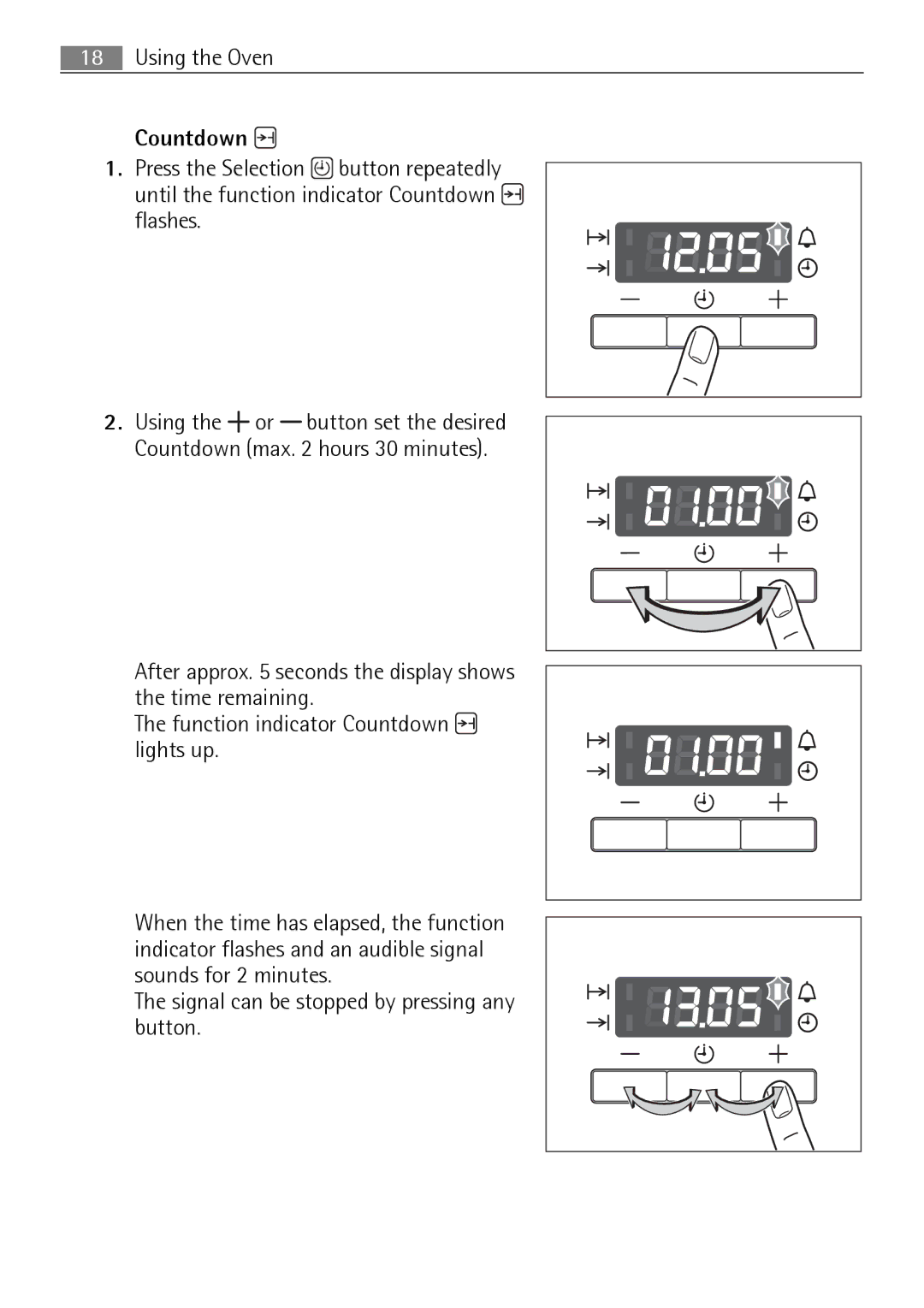 Electrolux B41012-5 user manual Countdown 