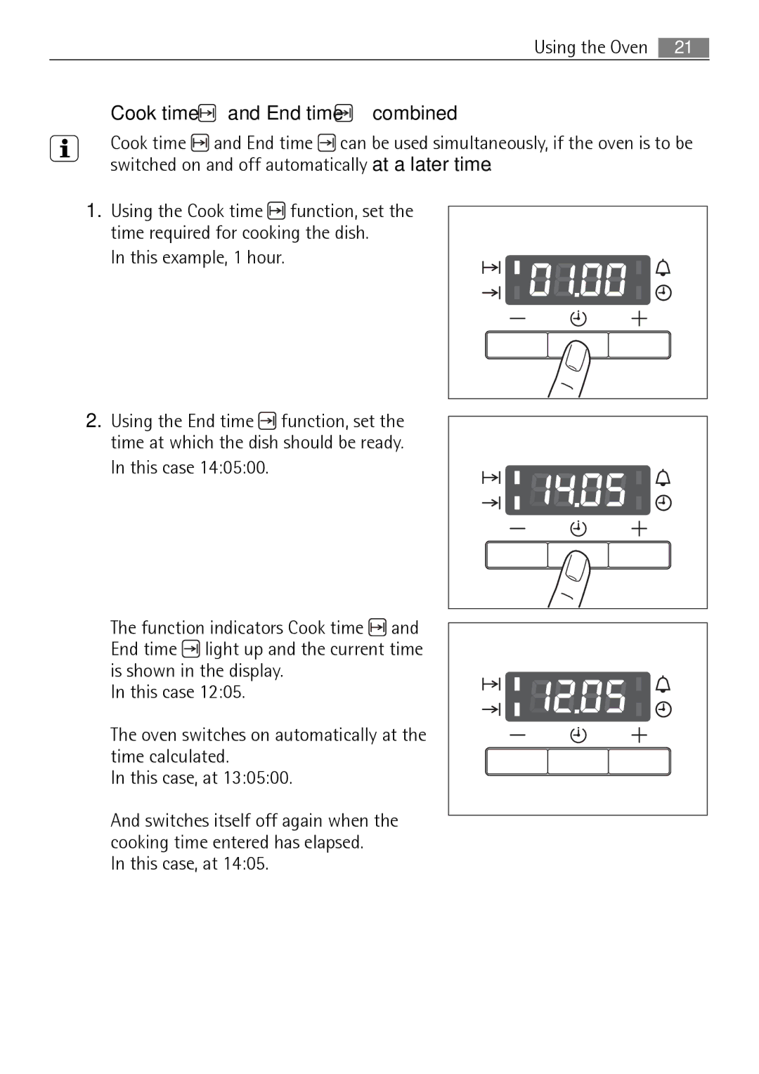 Electrolux B41012-5 user manual Cook time and End time combined 