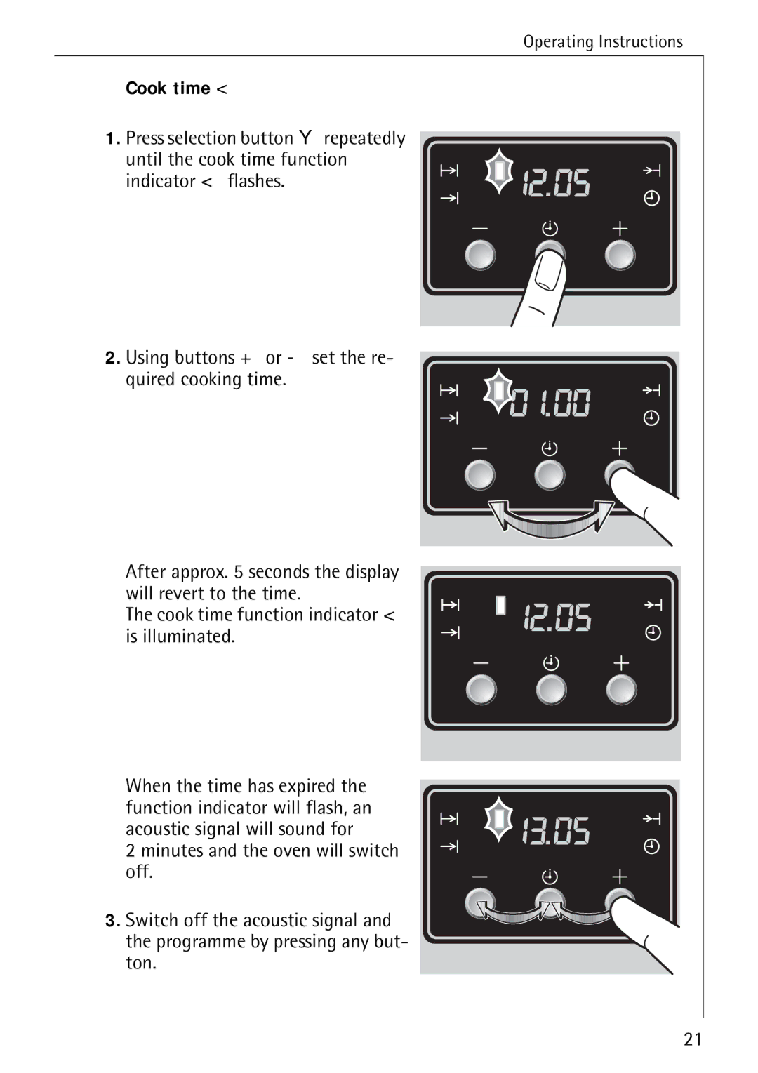 Electrolux B4140-1 manual Cook time 