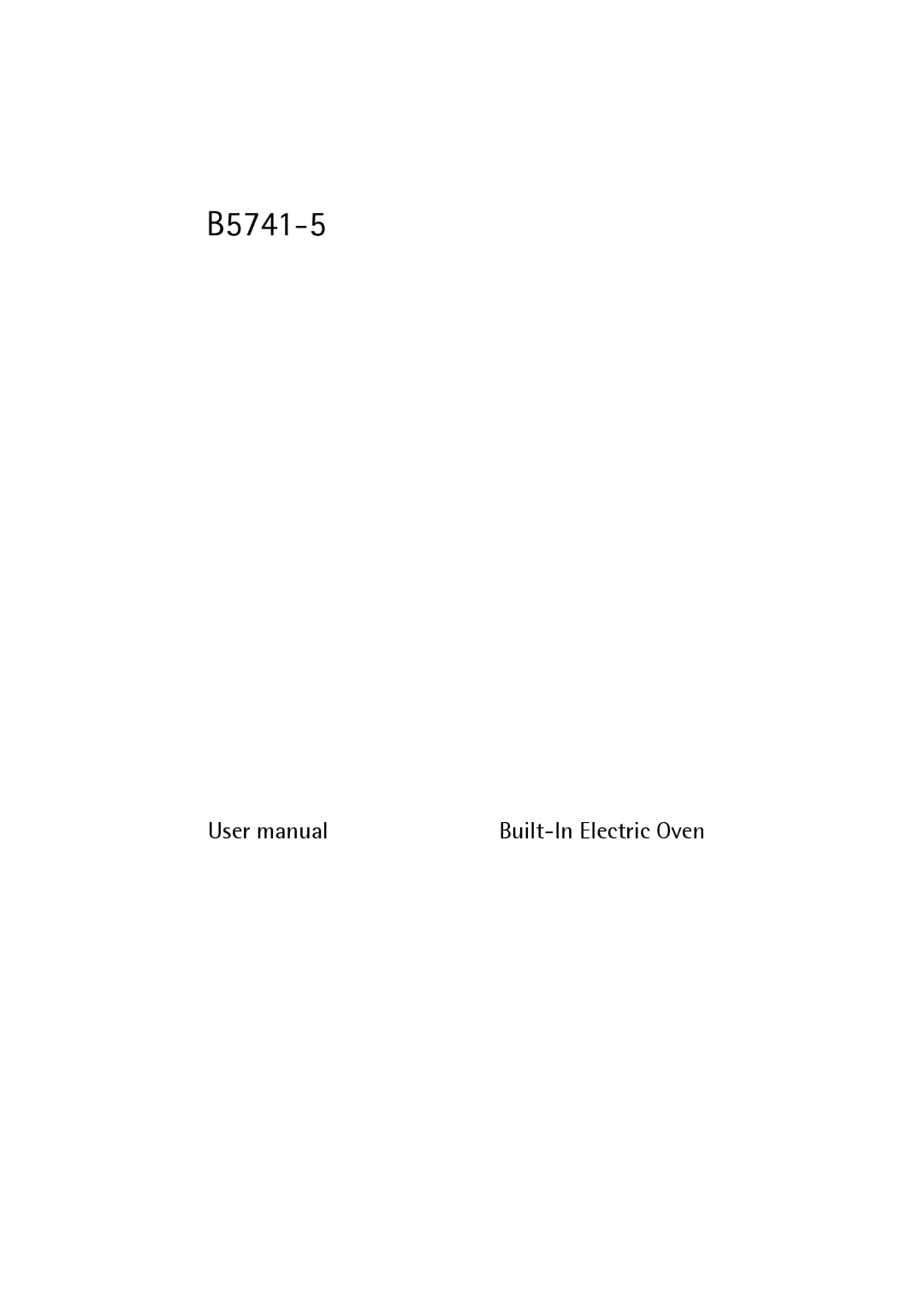 Electrolux B5741-5 user manual 