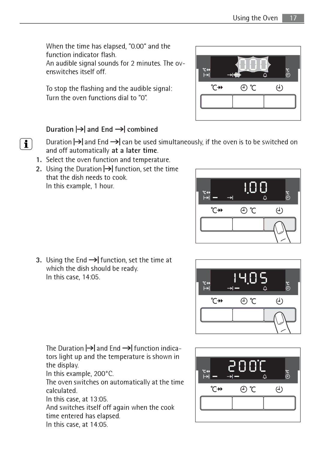 Electrolux B5741-5 user manual Duration and End combined 