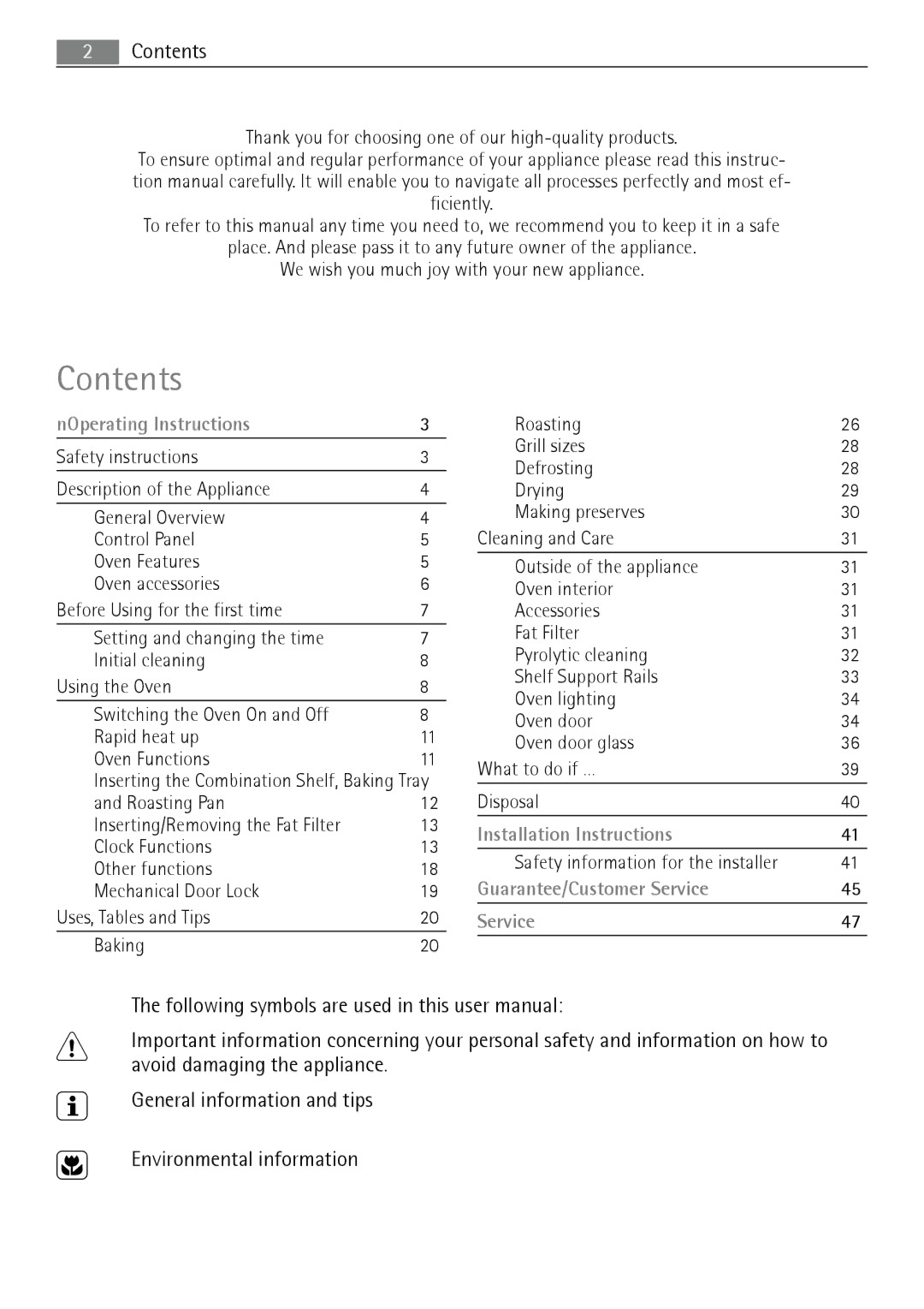 Electrolux B5741-5 user manual Contents 