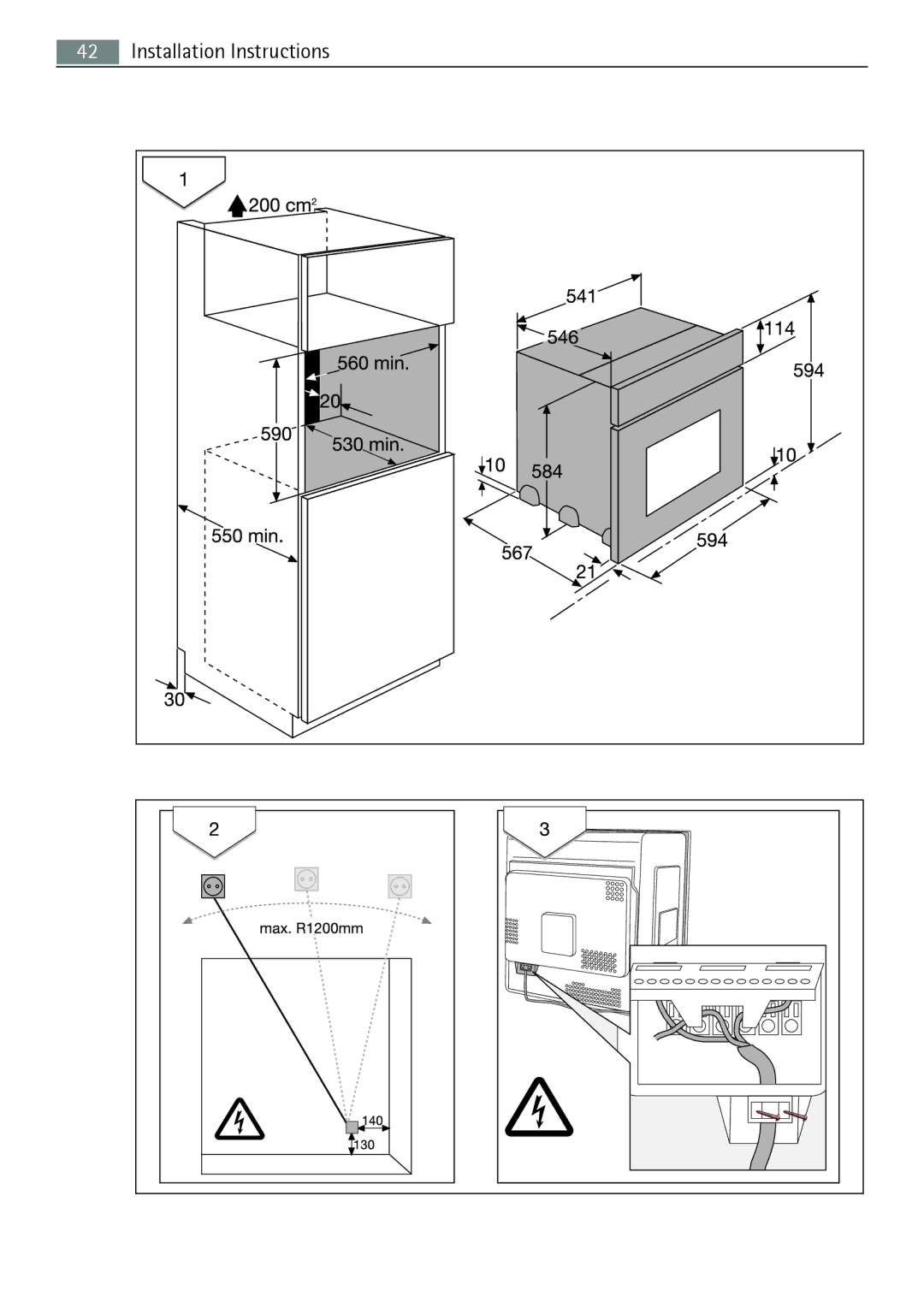 Electrolux B5741-5 user manual Installation Instructions 