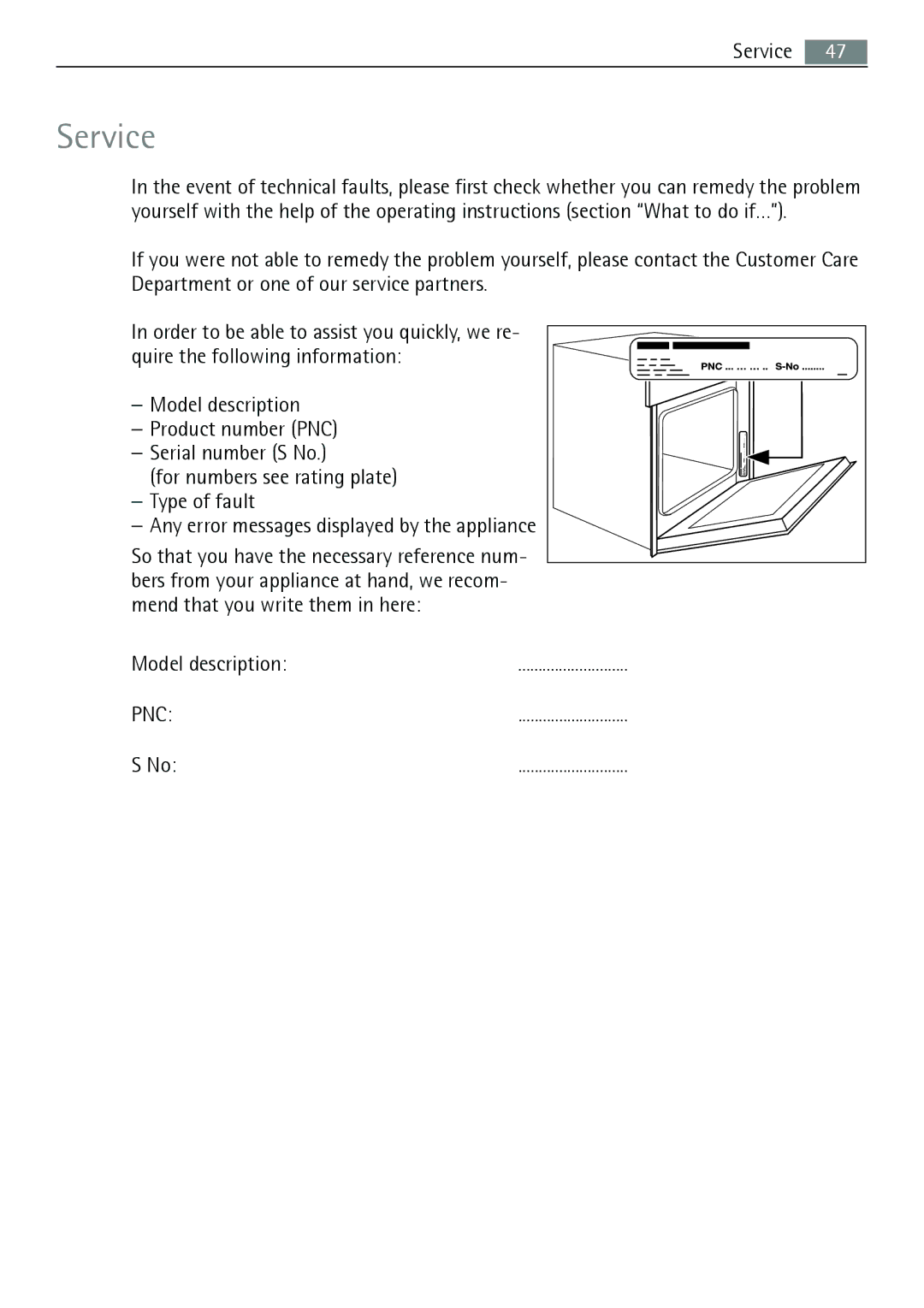 Electrolux B5741-5 user manual Service 