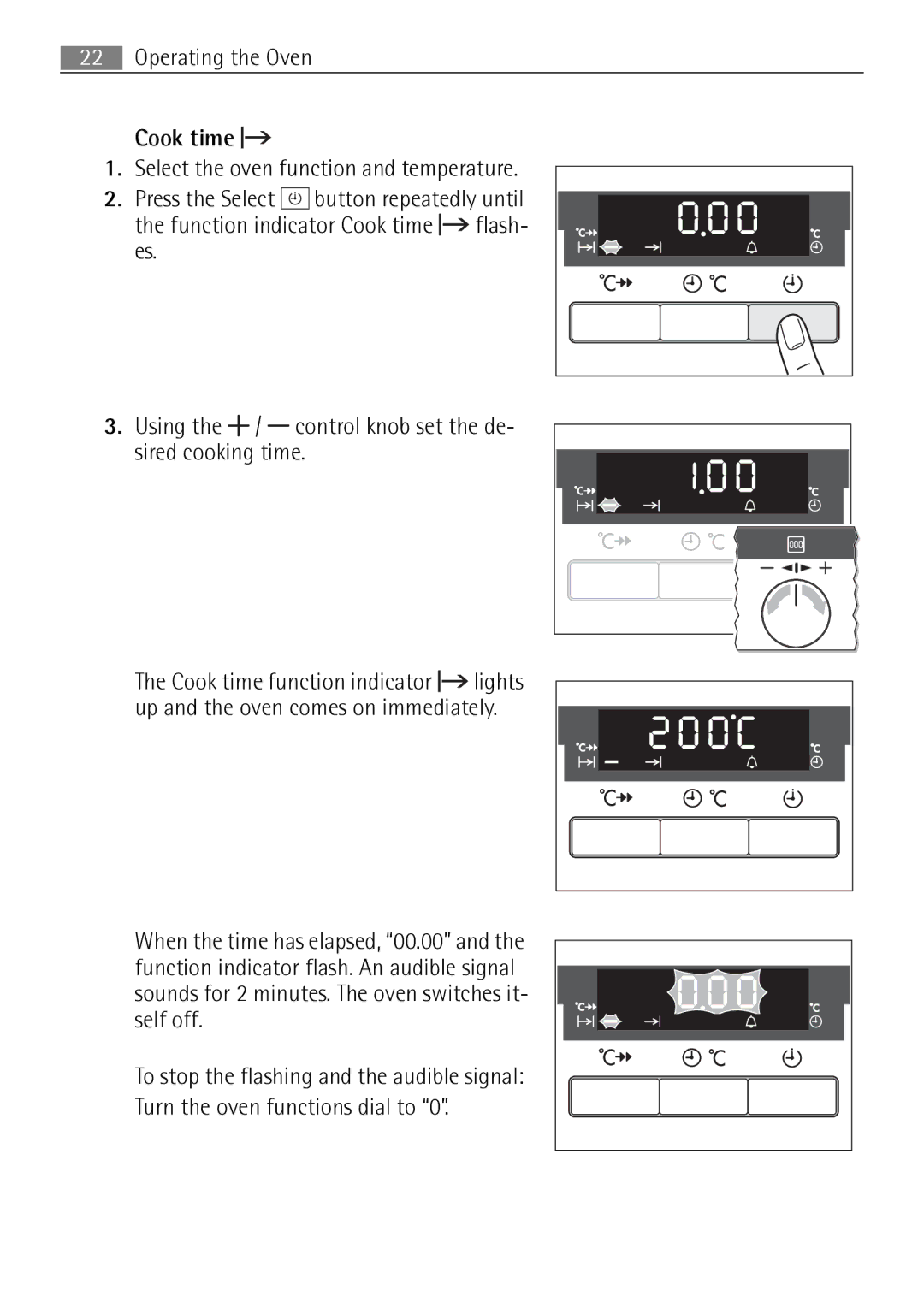 Electrolux B57415B, B57415A user manual Cook time 