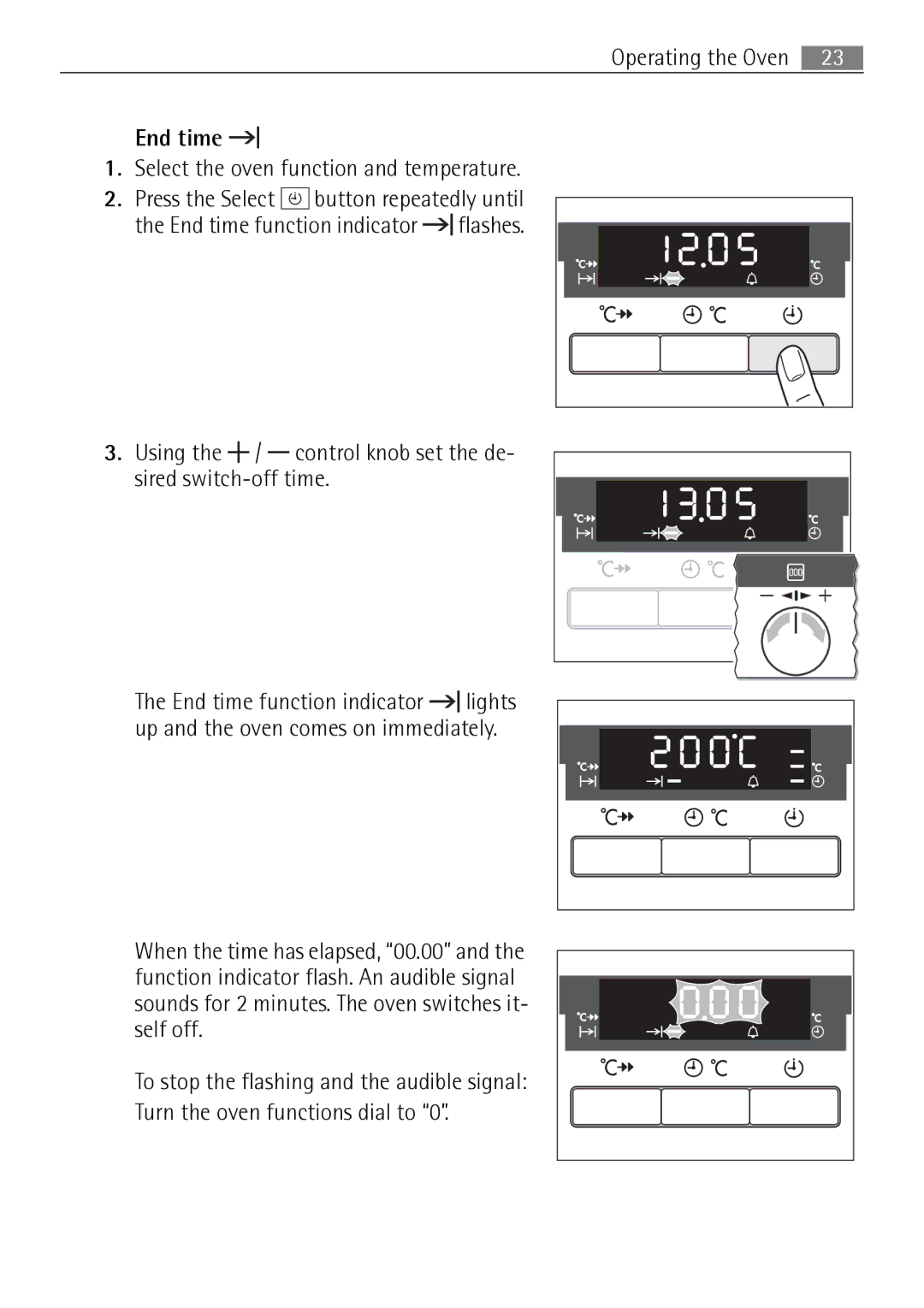 Electrolux B57415A, B57415B user manual Select the oven function and temperature 
