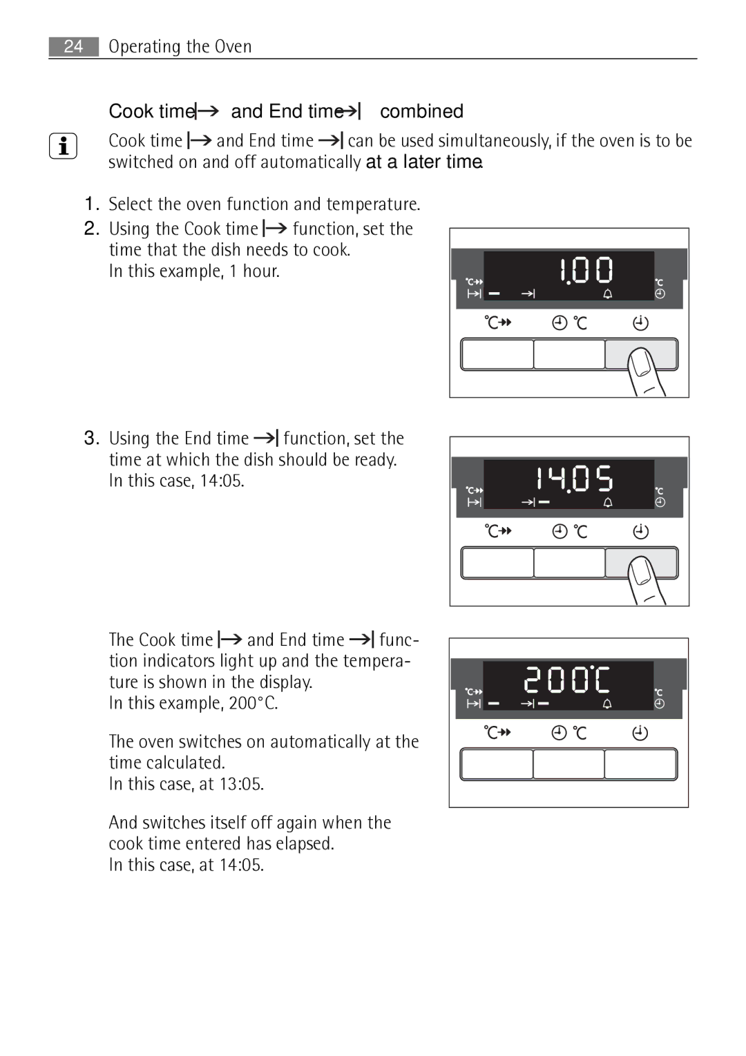 Electrolux B57415B, B57415A user manual Cook time and End time combined 