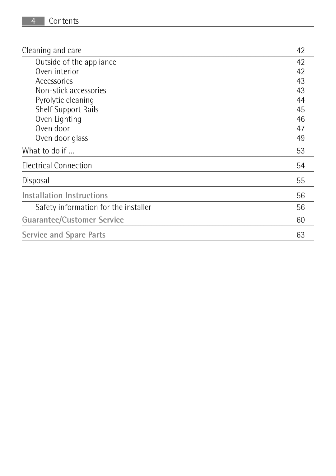 Electrolux B57415B, B57415A user manual Installation Instructions 