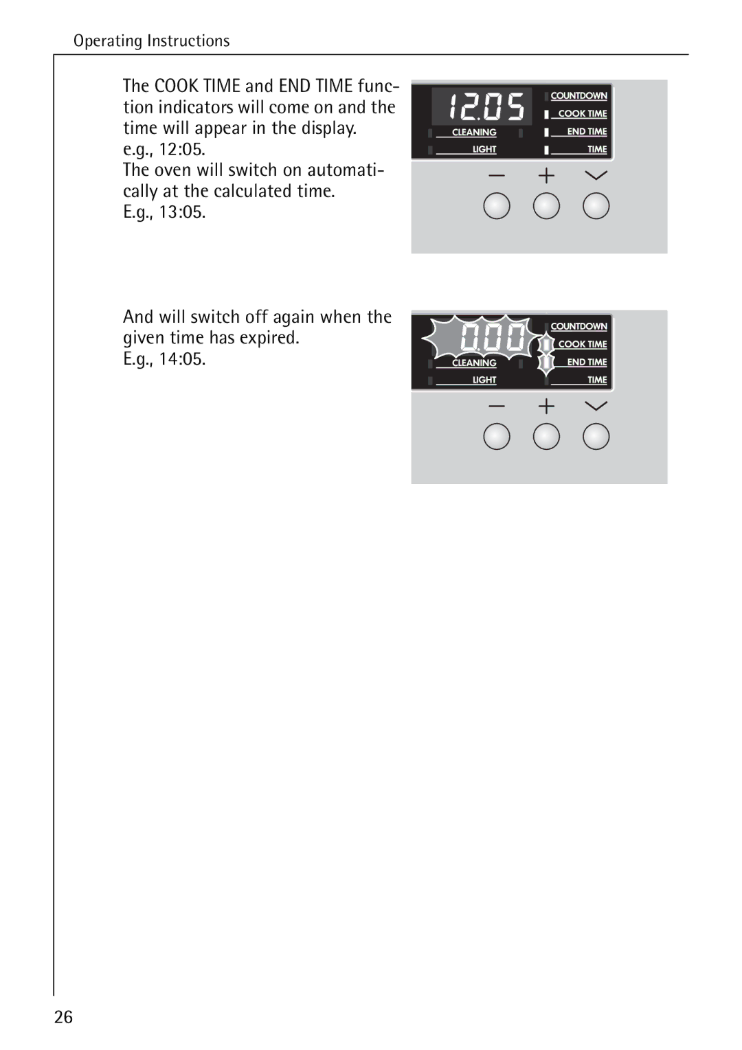 Electrolux B6100-1 manual Will switch off again when the given time has expired 