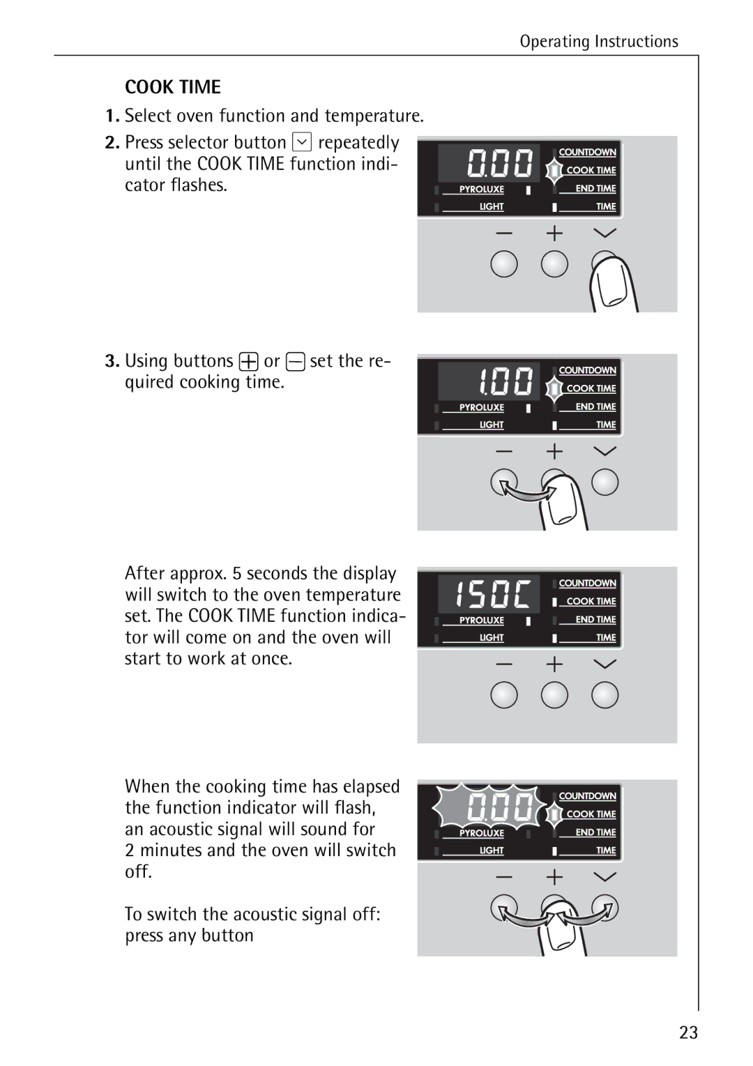 Electrolux B6140-1 manual Cook Time 