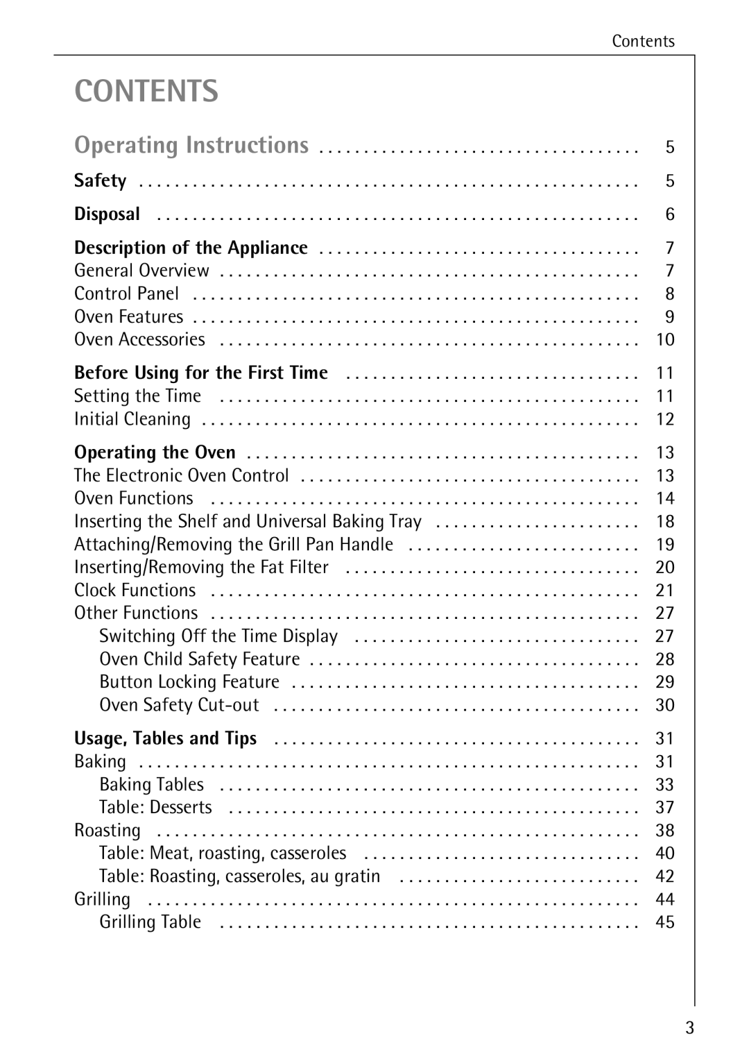 Electrolux B6140-1 manual Contents 