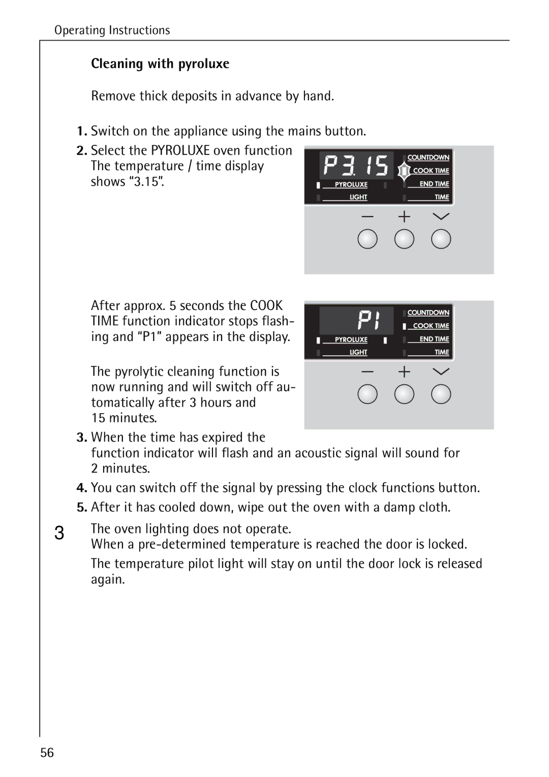 Electrolux B6140-1 manual Cleaning with pyroluxe 