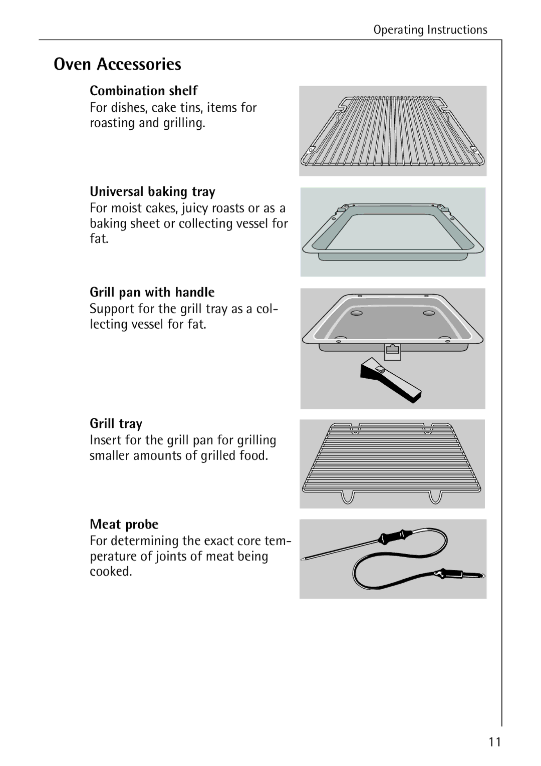 Electrolux B8340-1 manual Oven Accessories 