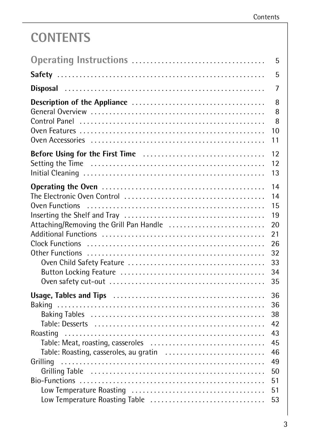 Electrolux B8340-1 manual Contents 