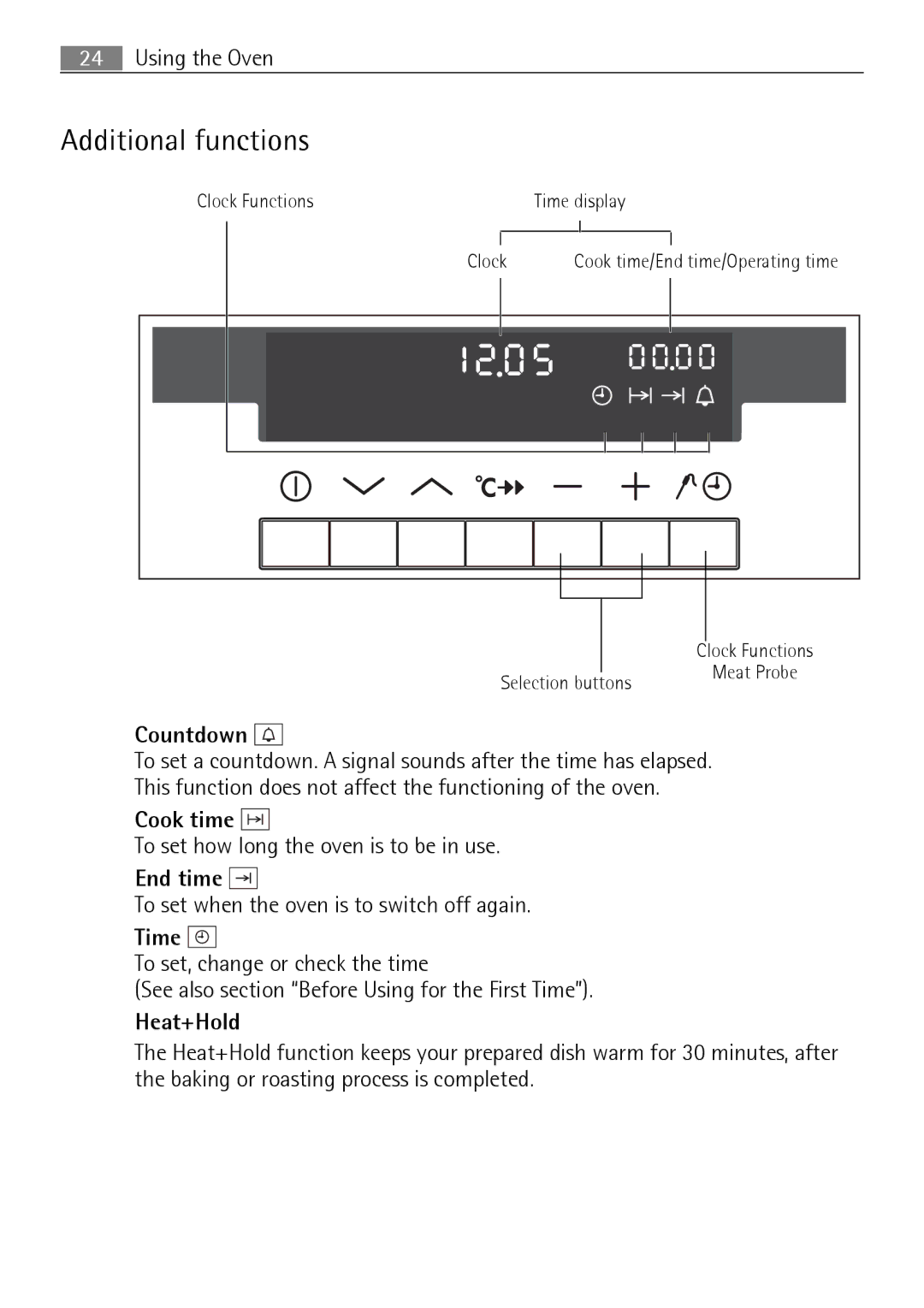 Electrolux B8831-5 user manual Additional functions 