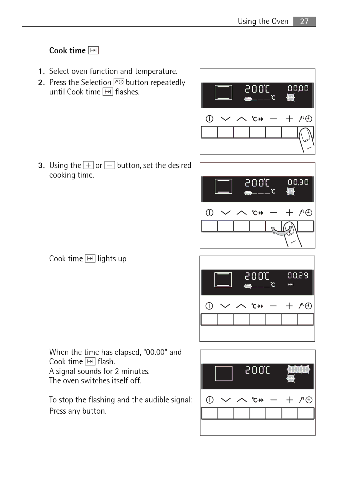 Electrolux B8831-5 user manual Cook time 