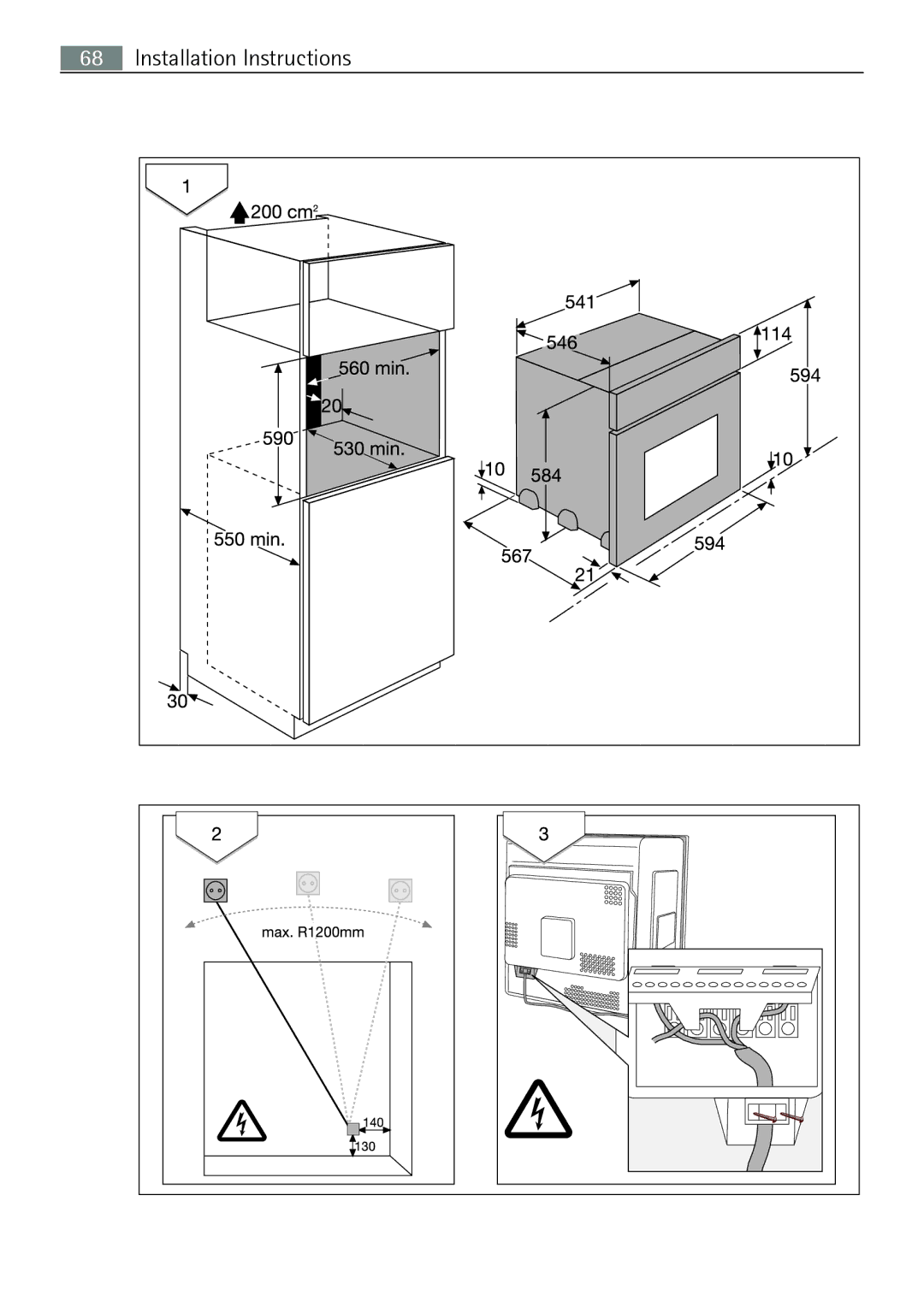 Electrolux B8831-5 user manual Installation Instructions 