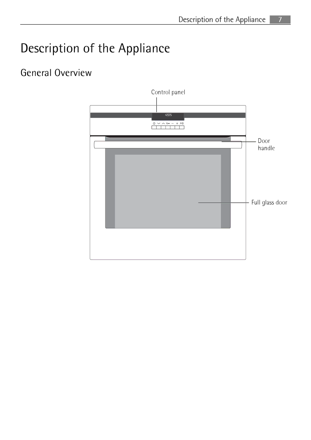 Electrolux B8831-5 user manual Description of the Appliance, General Overview 