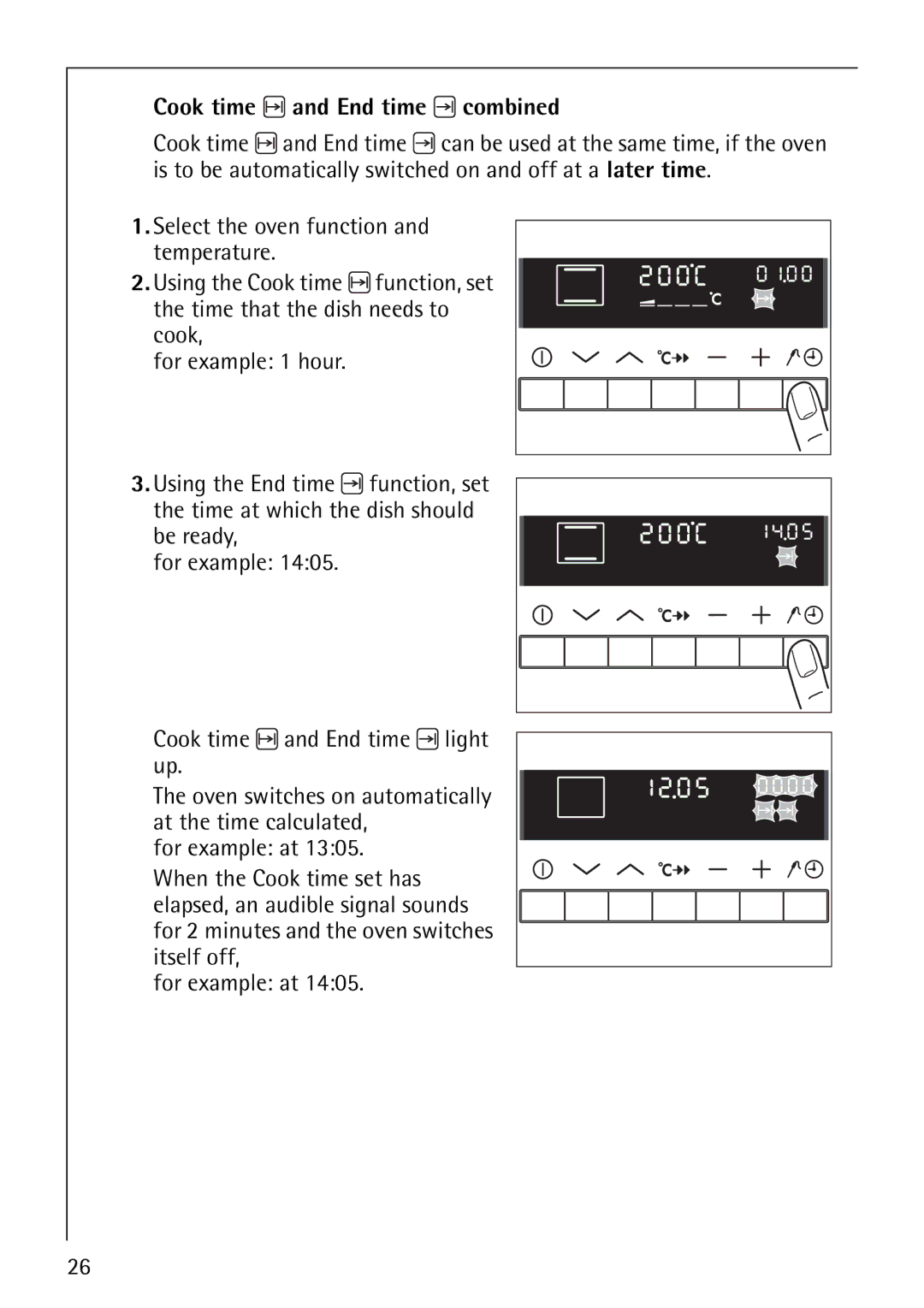 Electrolux B8871-4 manual Cook time and End time combined 