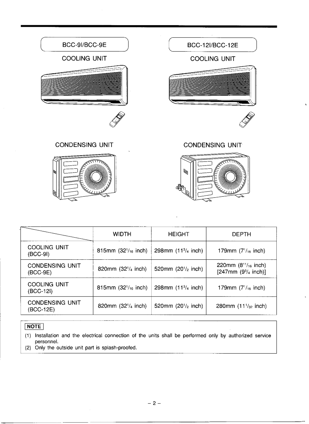 Electrolux BCC-12E, BCC-9I, BCC-12I, BCC-9E manual 