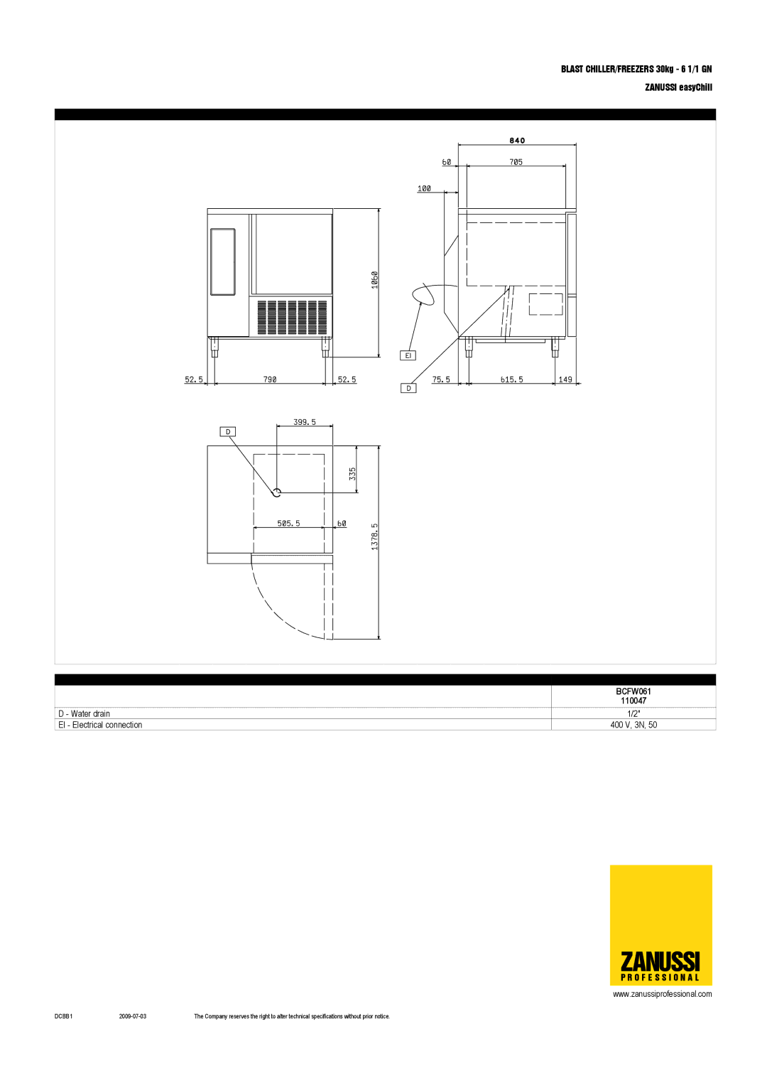 Electrolux BCFW061 dimensions Zanussi 