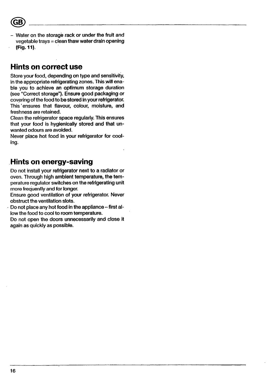 Electrolux Build-In Refrigerator manual 