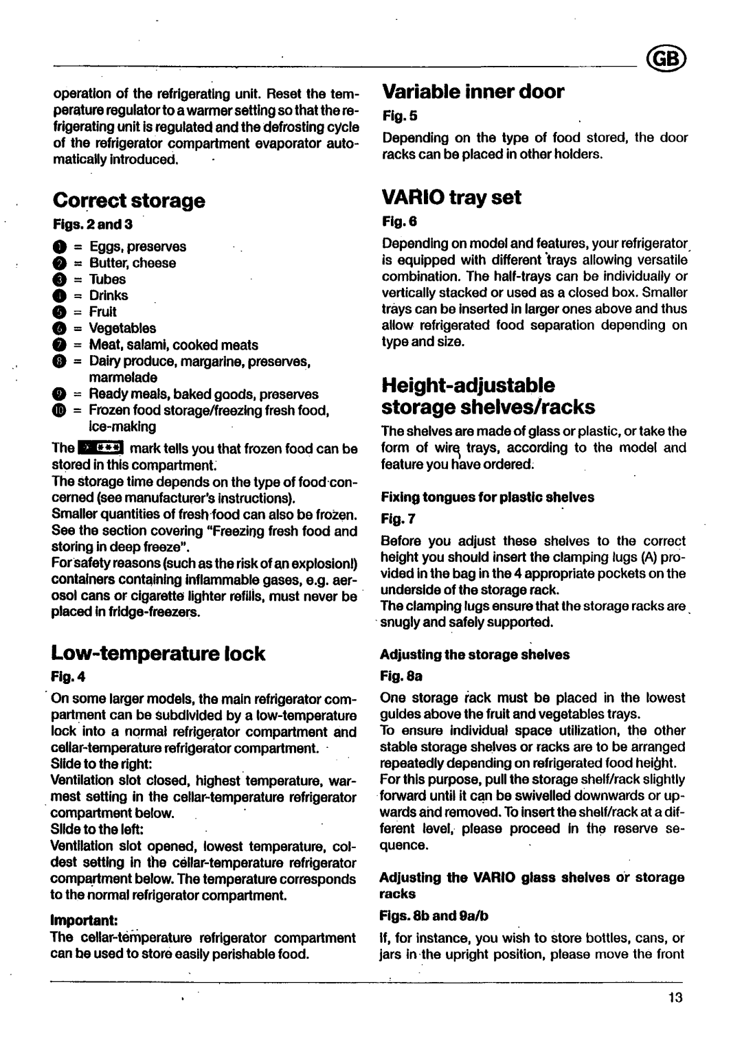 Electrolux Build-In Refrigerator manual 