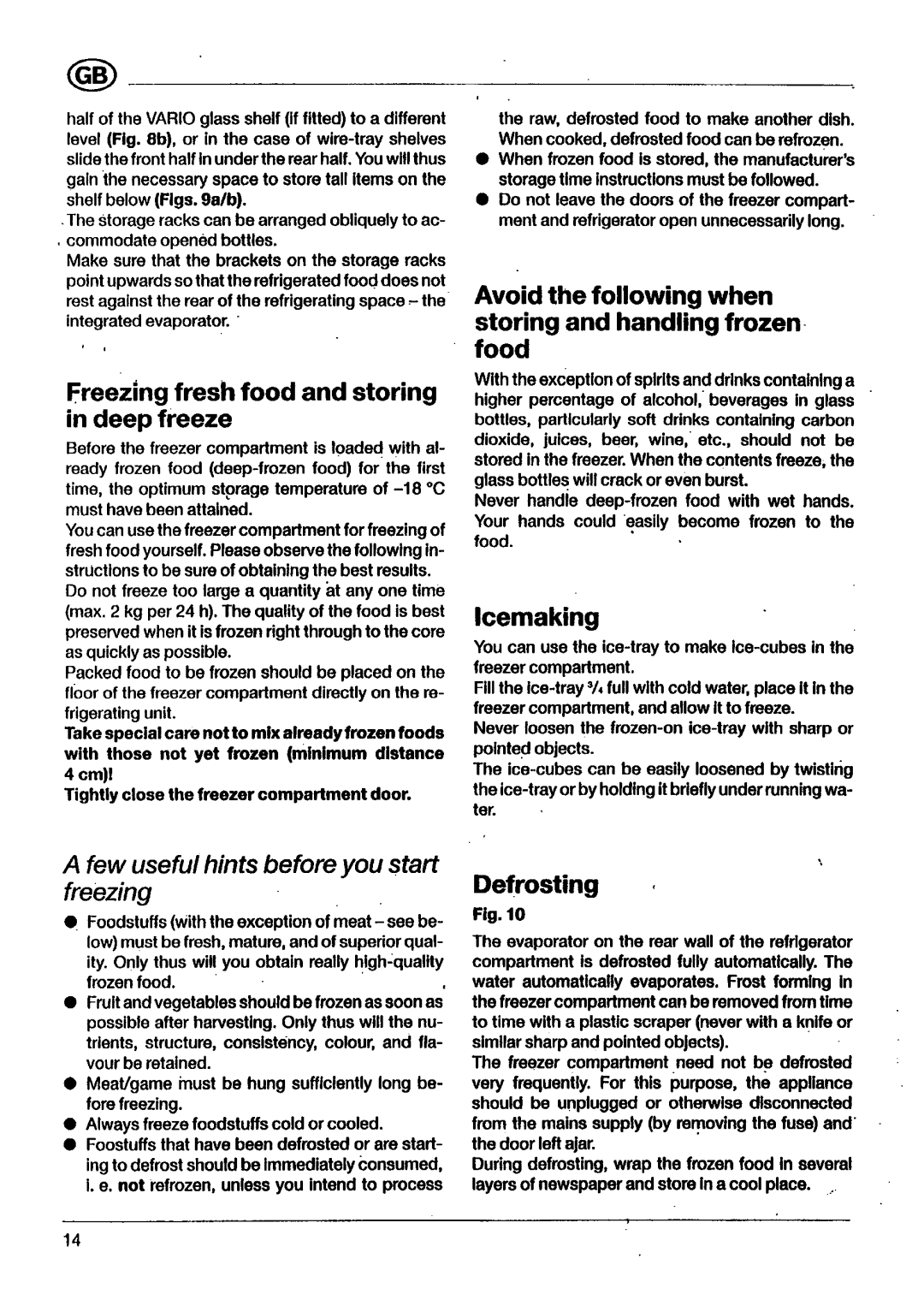 Electrolux Build-In Refrigerator manual 