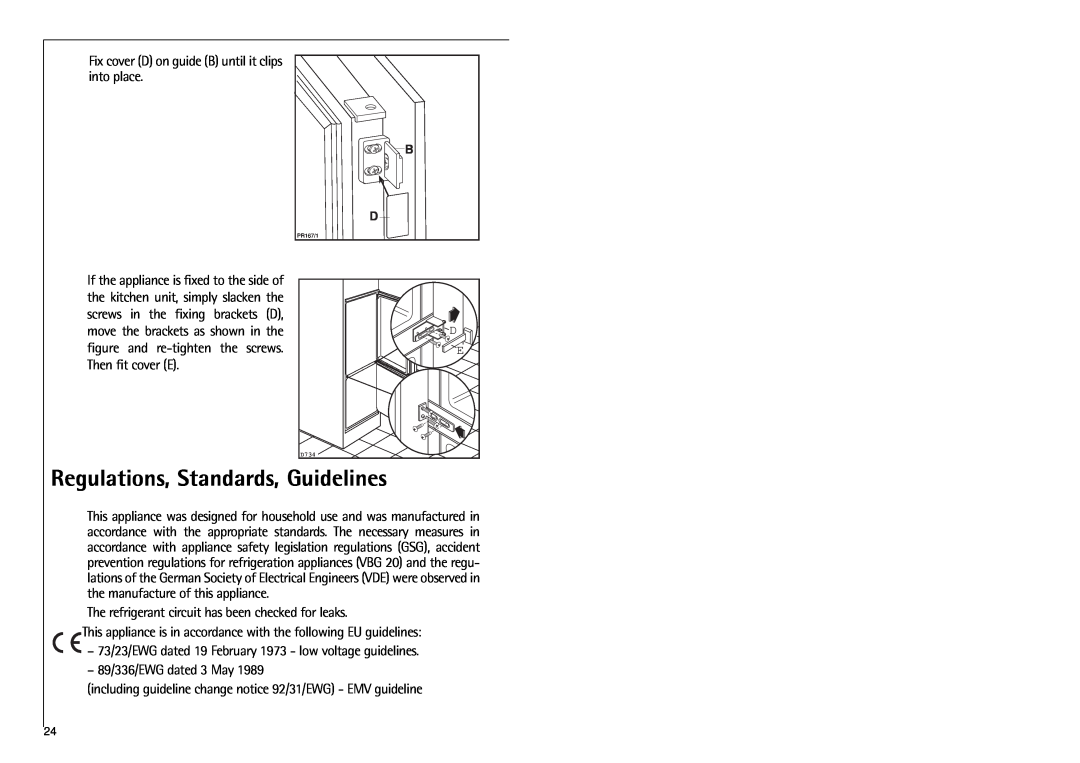 Electrolux C 6 18 41 i installation instructions Regulations, Standards, Guidelines 