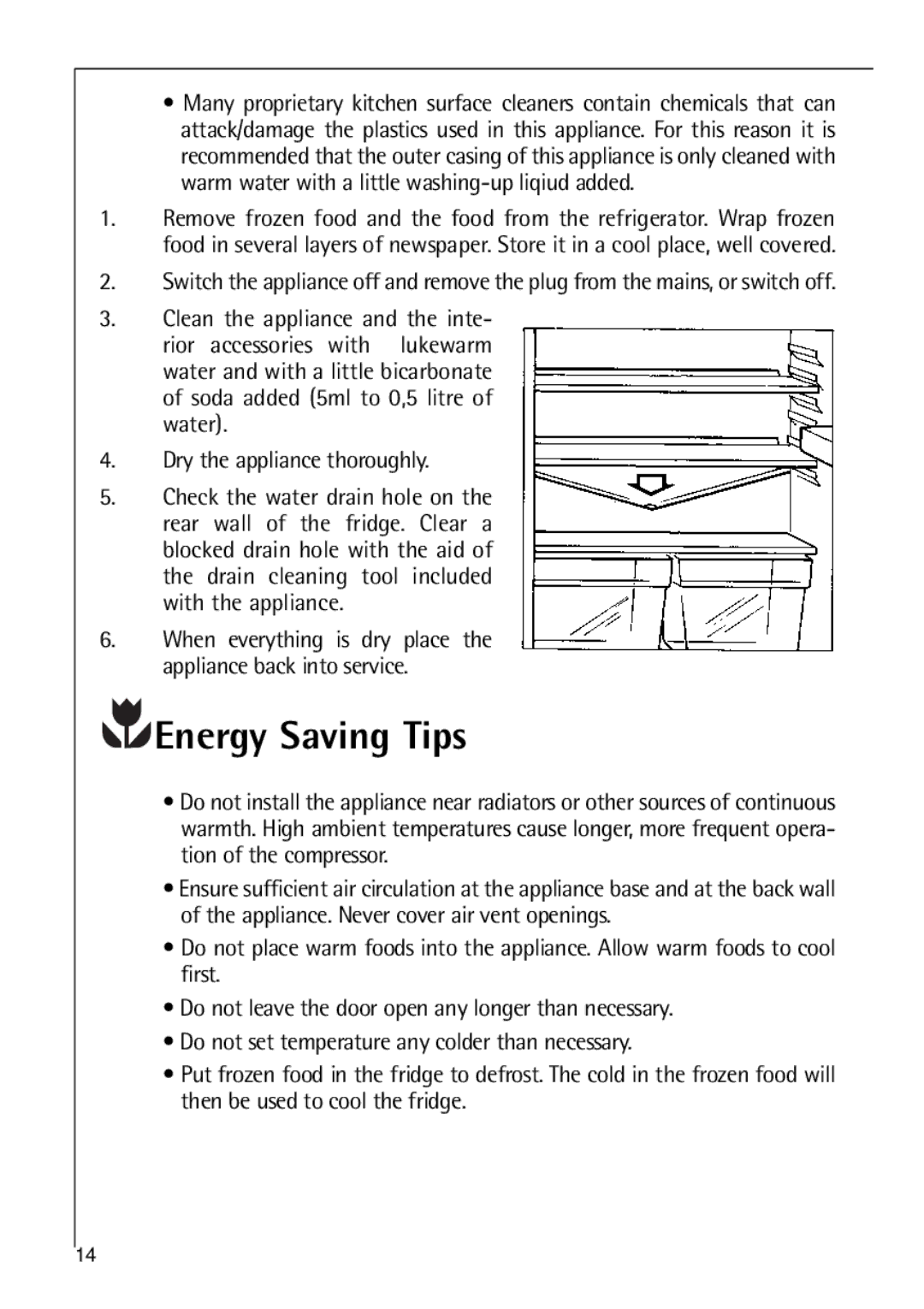 Electrolux C 8 18 43 i installation instructions Energy Saving Tips 