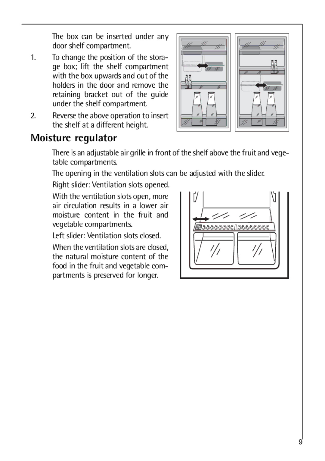 Electrolux C 8 18 43 i installation instructions Moisture regulator 