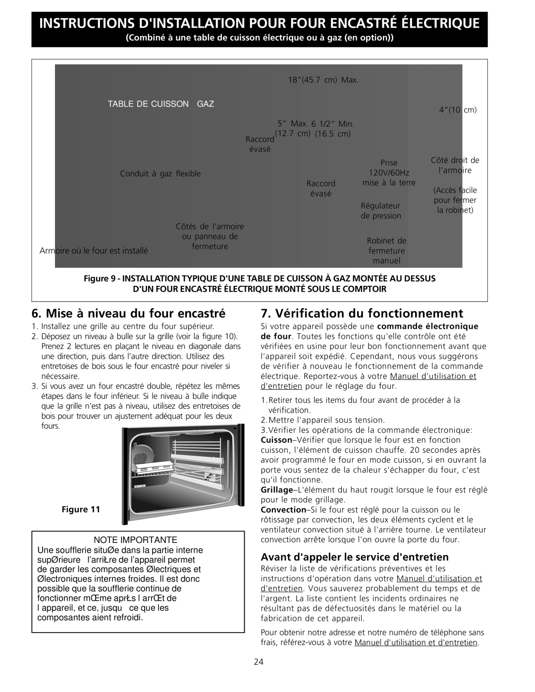 Electrolux C, D, B Mise à niveau du four encastré, Vérification du fonctionnement, Avant dappeler le service dentretien 