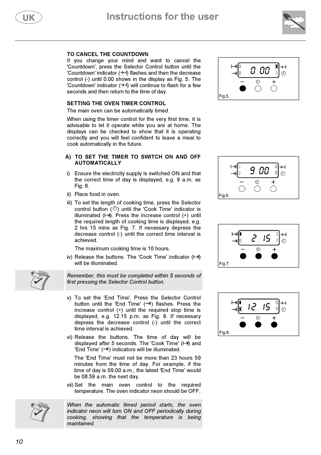 Electrolux C41029G, C41029V manual To Cancel the Countdown, Setting the Oven Timer Control 