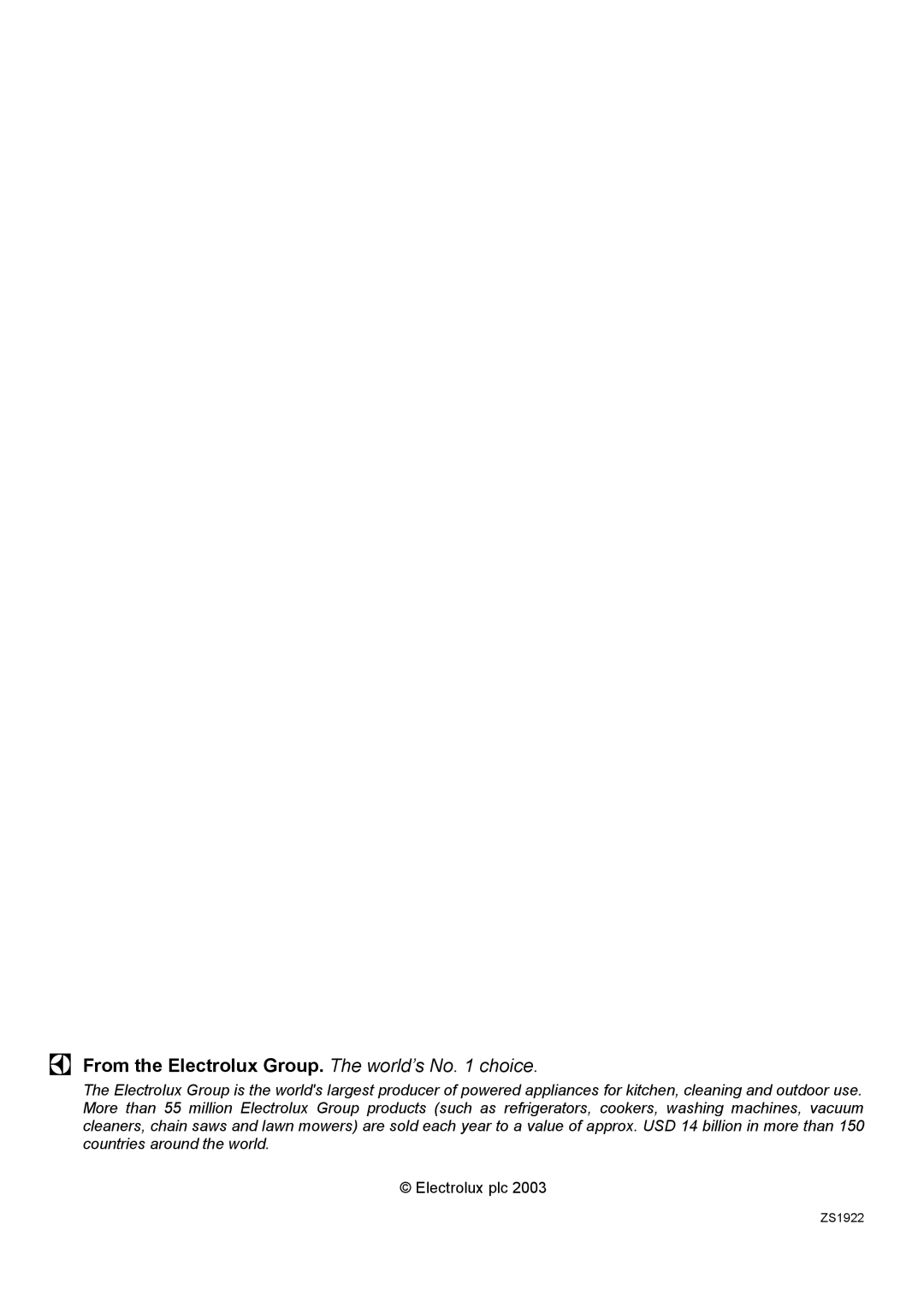 Electrolux C41029G, C41029V manual From the Electrolux Group. The world’s No choice 