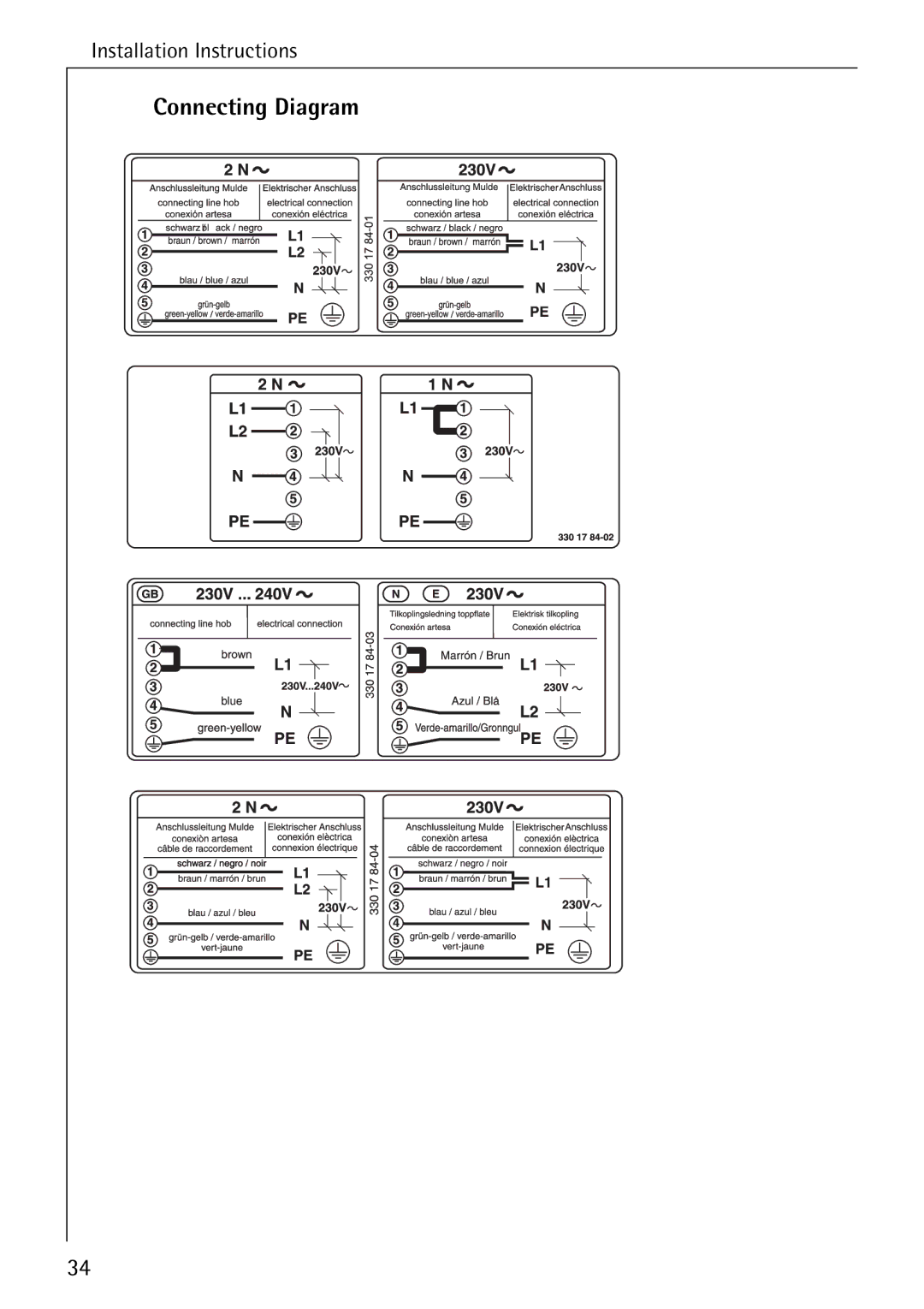 Electrolux C65030K operating instructions Connecting Diagram 