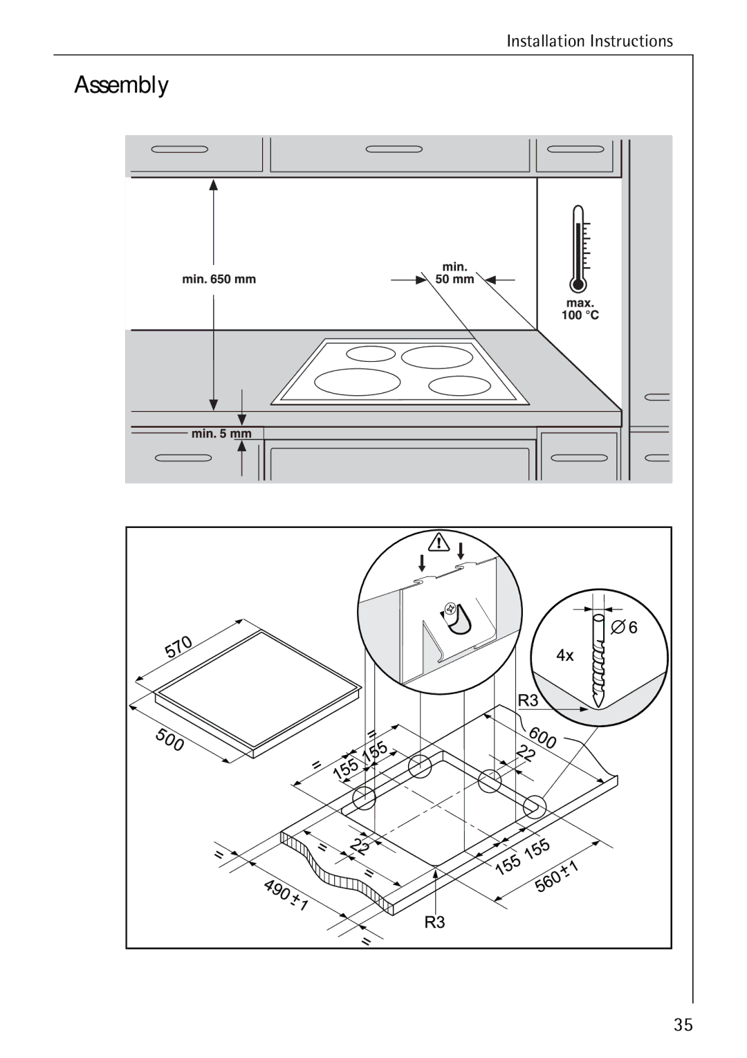 Electrolux C65030K operating instructions Assembly 