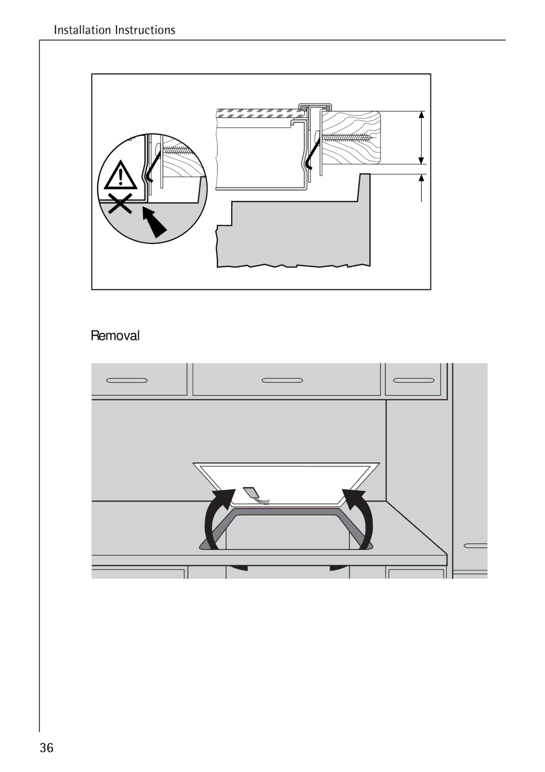 Electrolux C65030K operating instructions Removal 