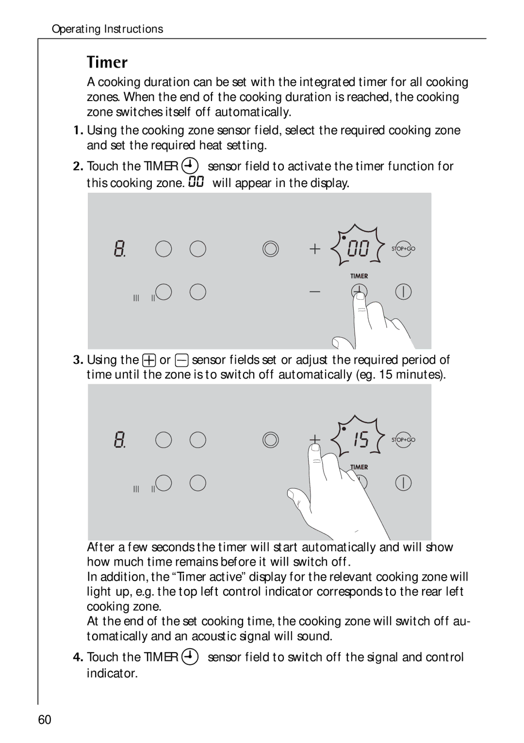 Electrolux C75301K operating instructions Timer 