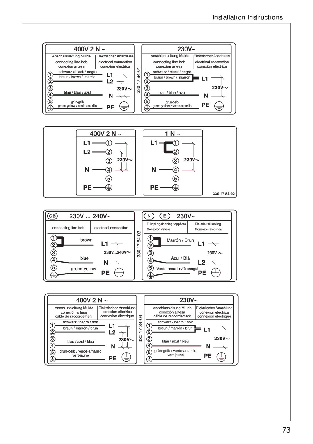 Electrolux C75301K operating instructions Installation Instructions 