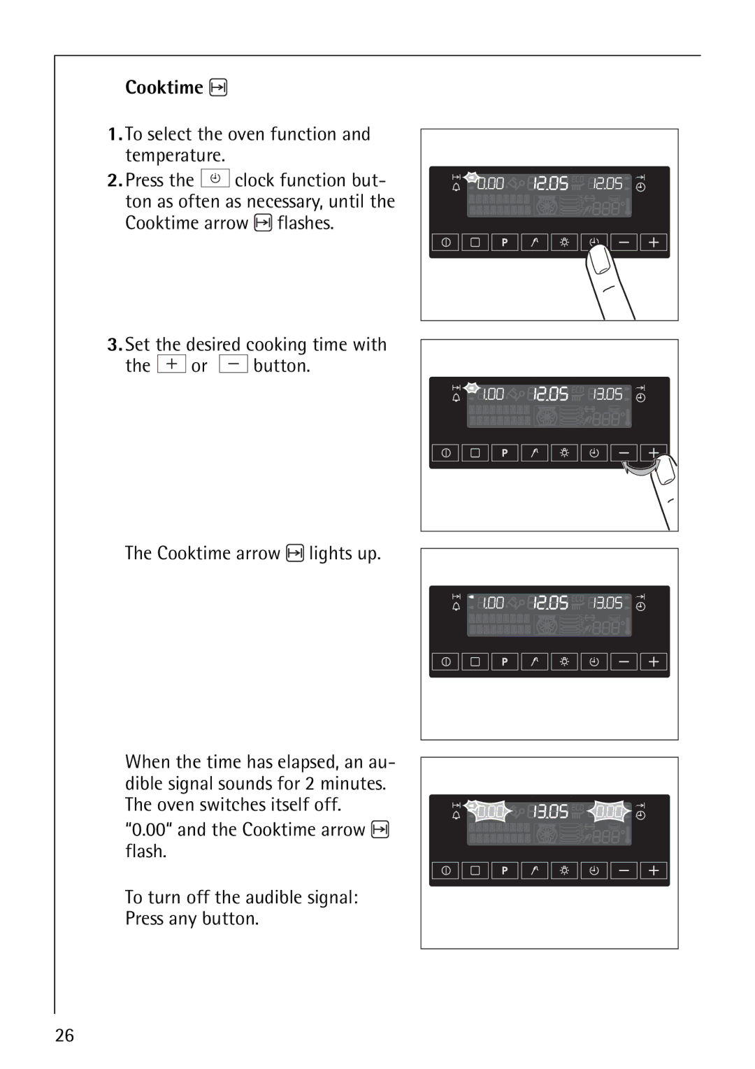 Electrolux CB8920-1 operating instructions Cooktime 