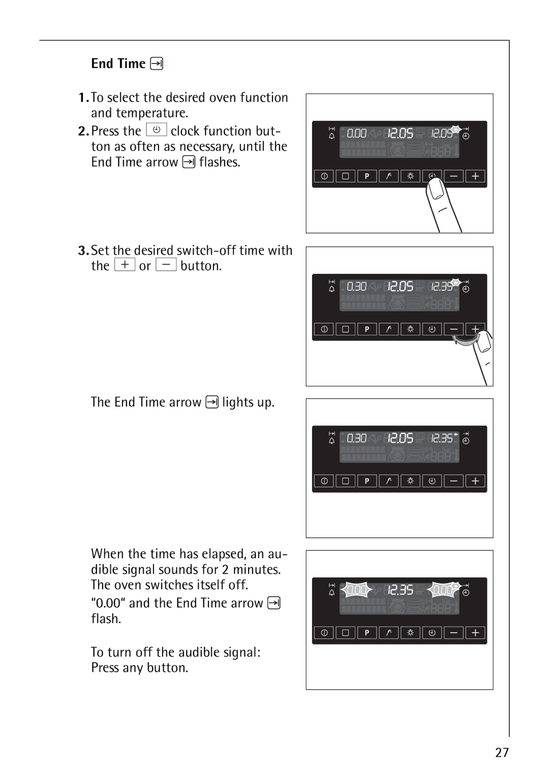 Electrolux CB8920-1 operating instructions End Time 