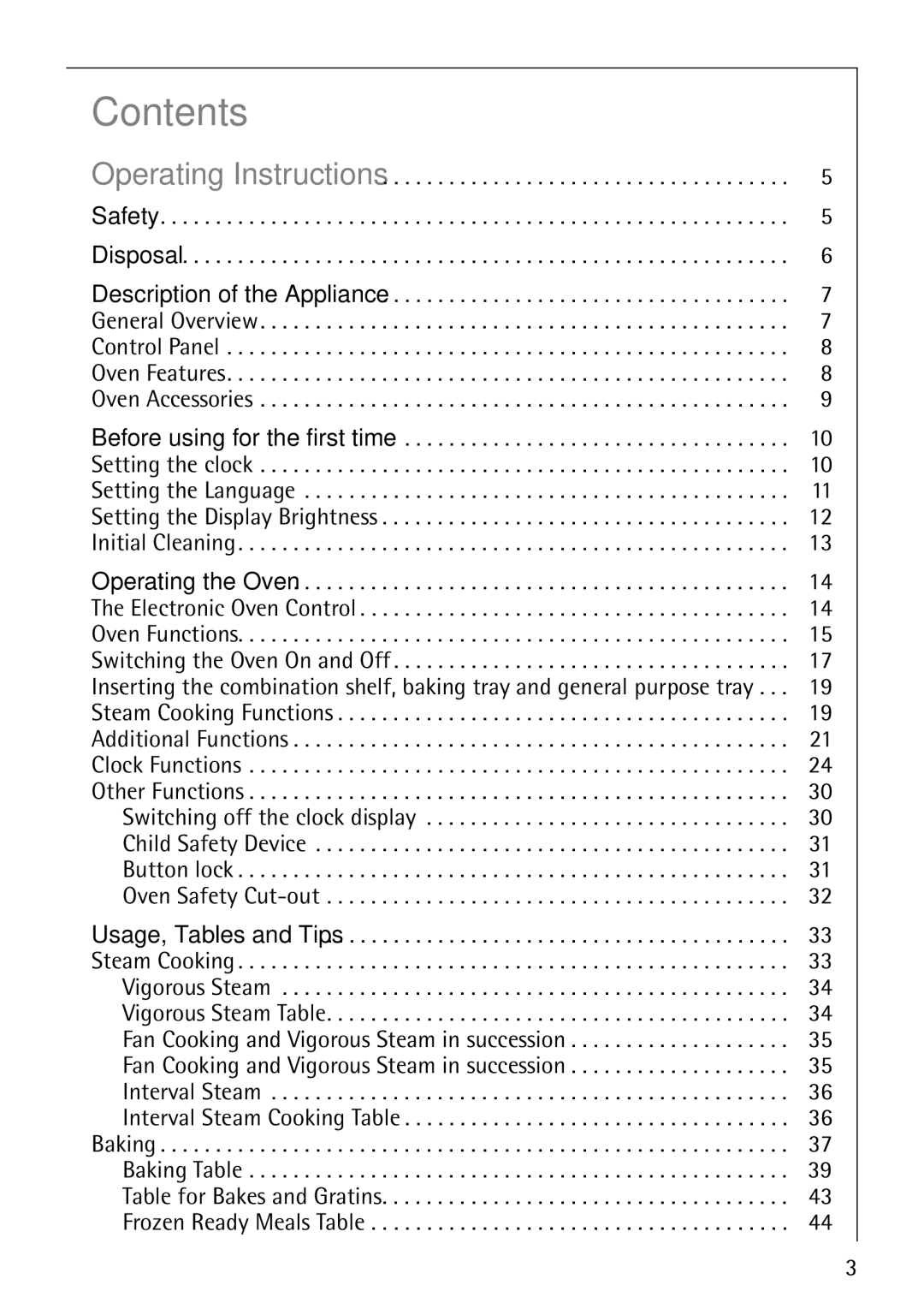 Electrolux CB8920-1 operating instructions Contents 