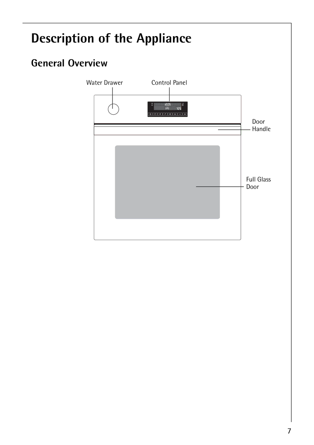 Electrolux CB8920-1 operating instructions Description of the Appliance, General Overview 