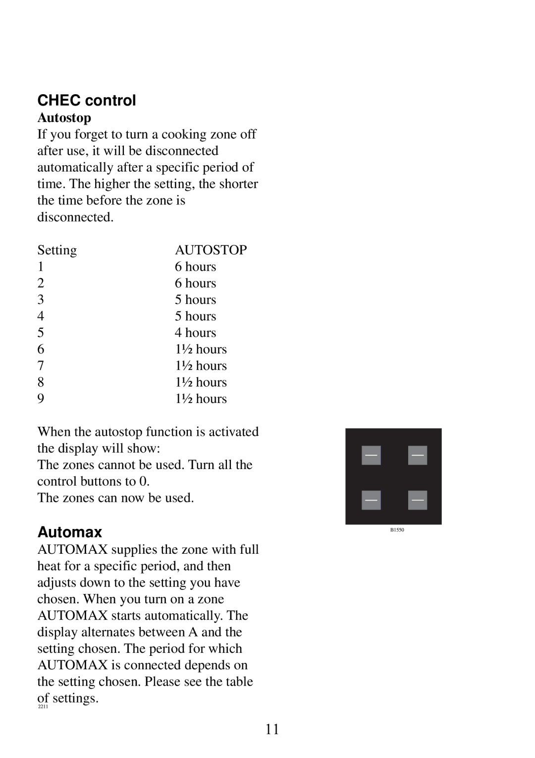 Electrolux Ceramic glass hob manual Automax, Autostop 