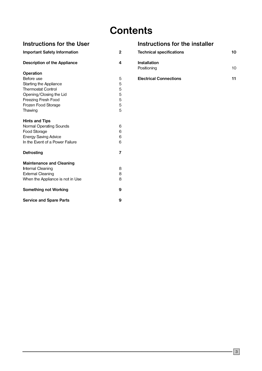 Electrolux CF 376 manual Contents 