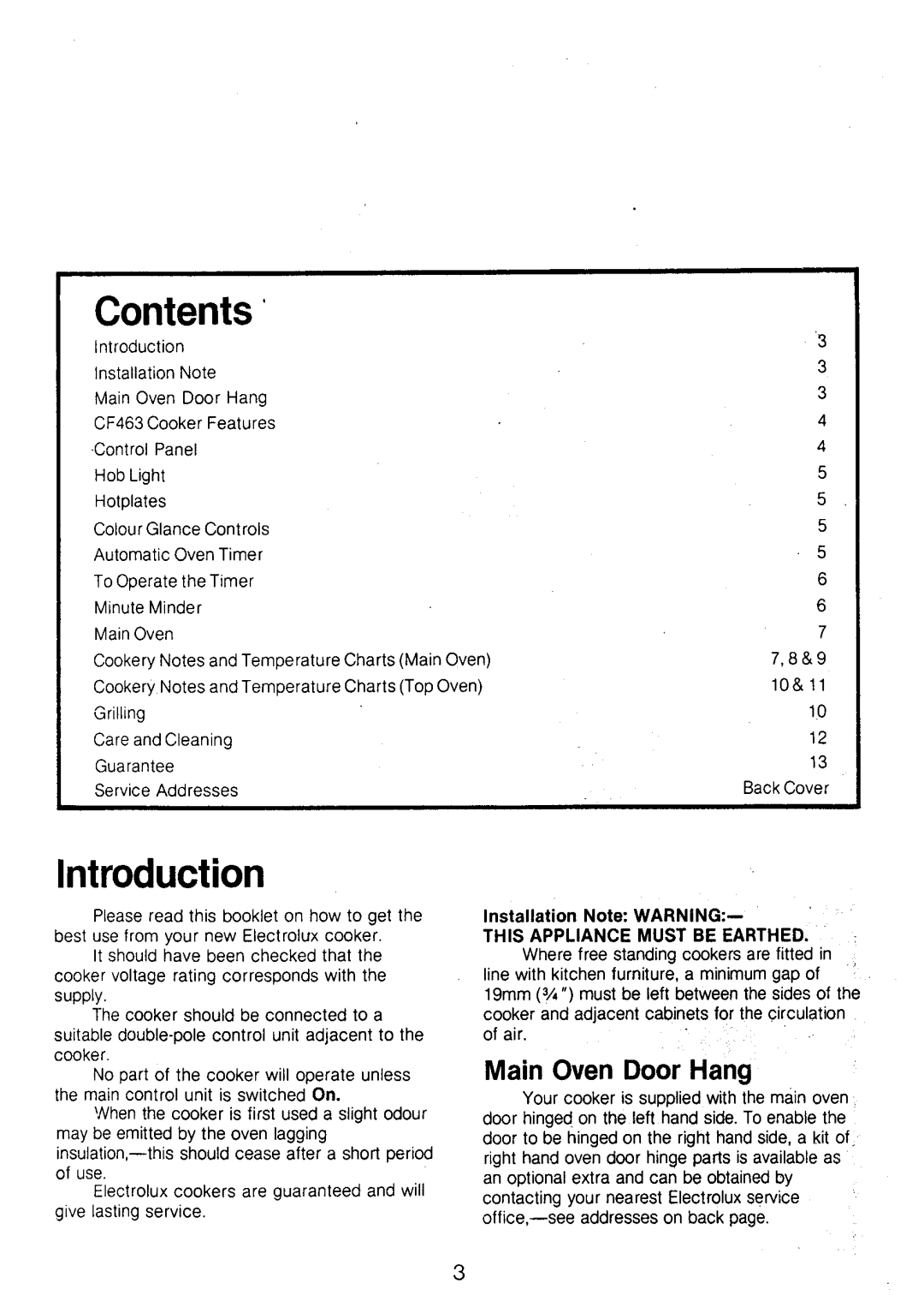 Electrolux CF463 manual 