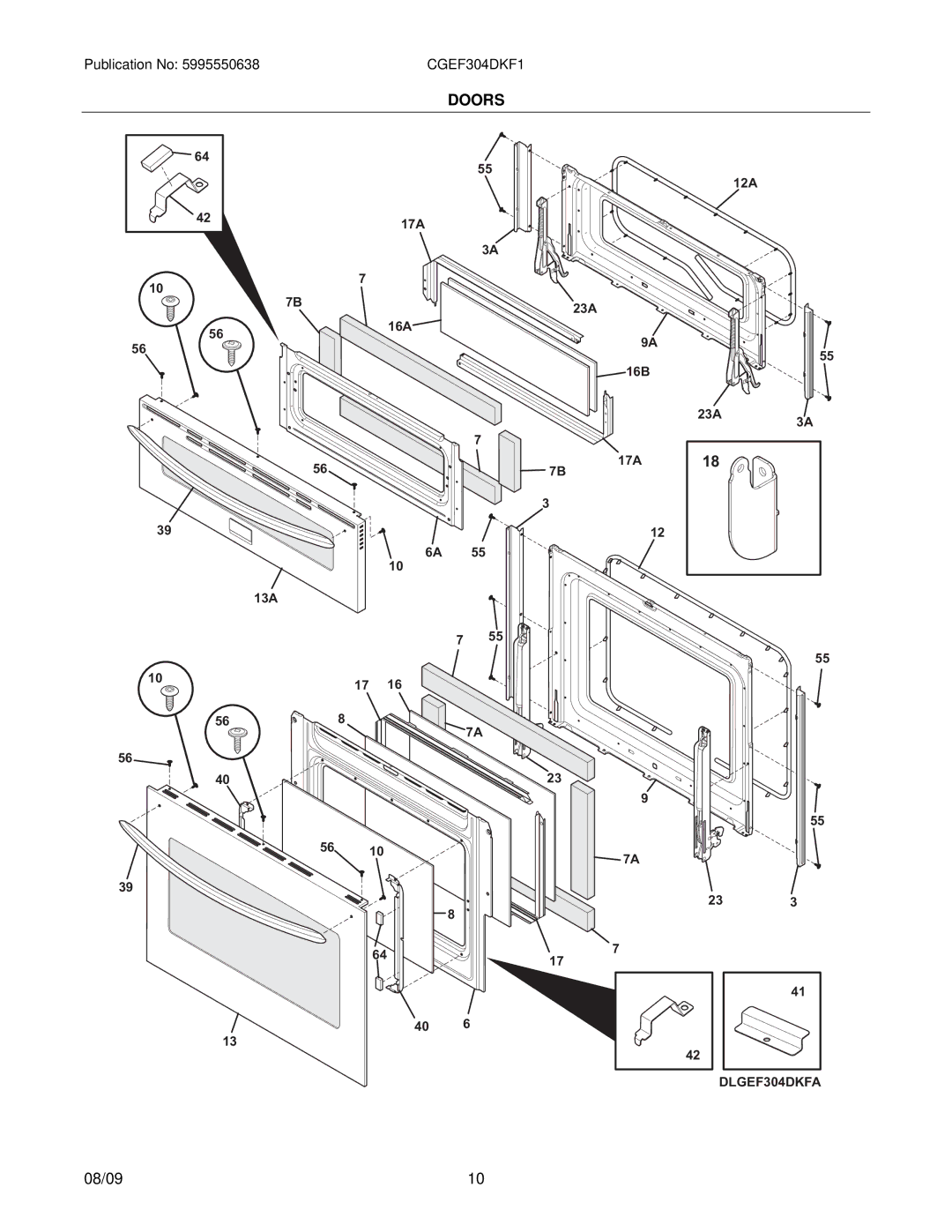 Electrolux CGEF304DK installation instructions Doors 