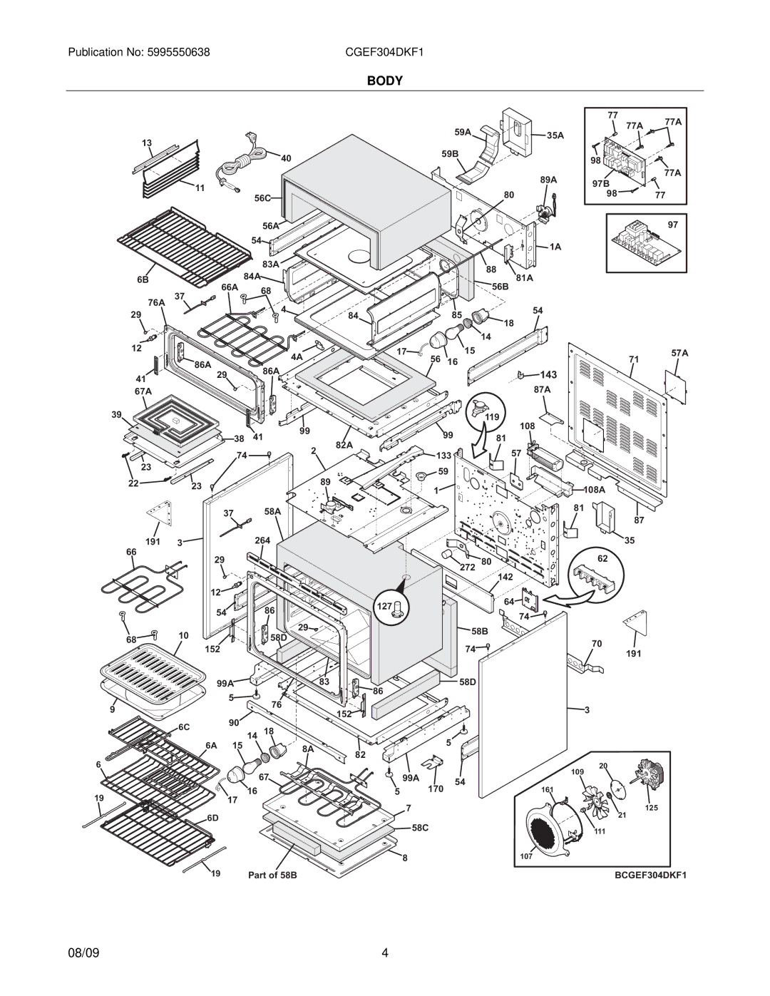 Electrolux CGEF304DK installation instructions Body 