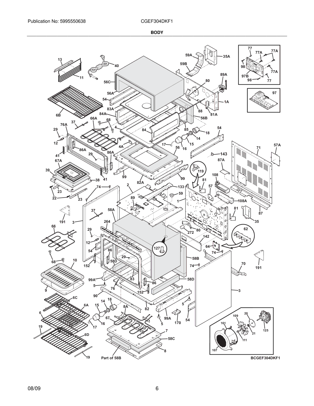 Electrolux CGEF304DK installation instructions Body 