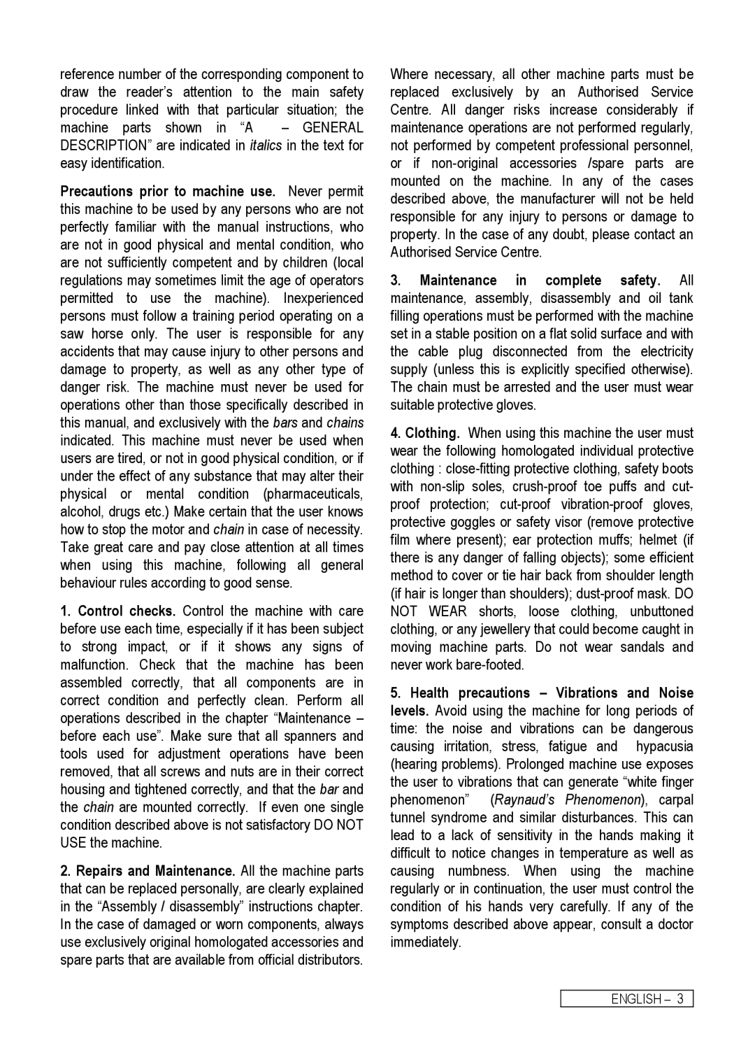 Electrolux Chain Saw manual English 